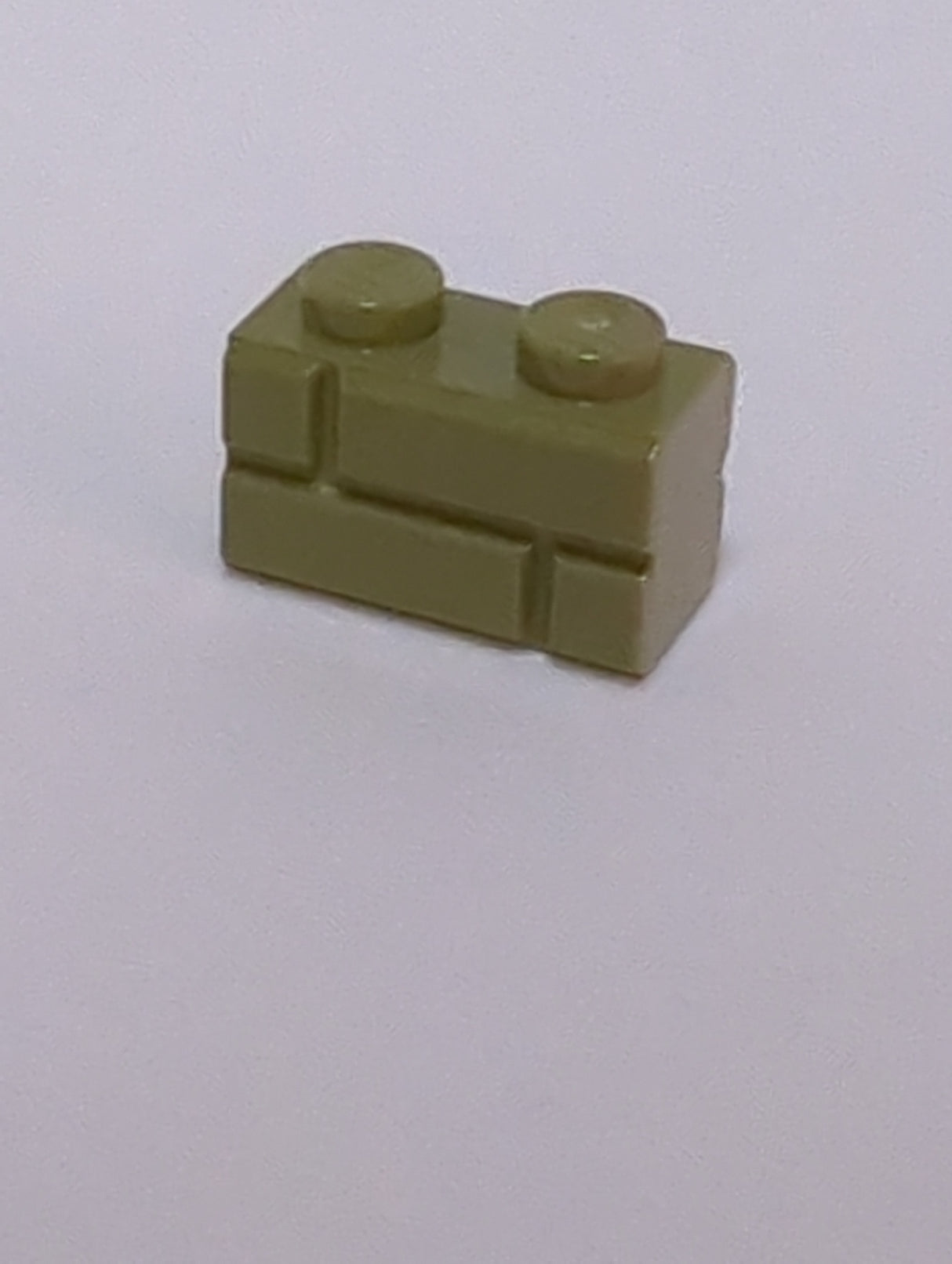 NEU Stein, modifiziert 1 x 2 mit Mauerprofil olivgrün