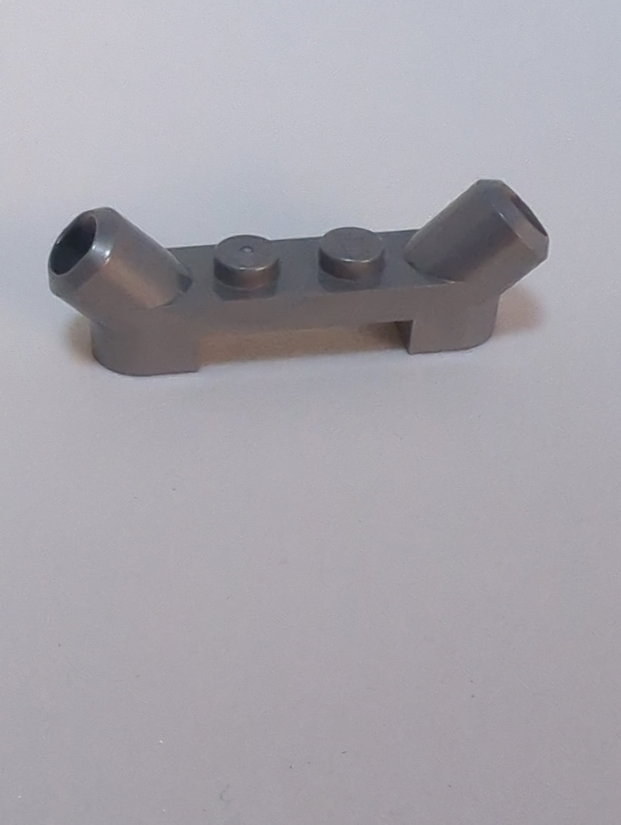 NEU Plate, Modified 1 x 4 with Angled Tubes pearlsilber flat silver