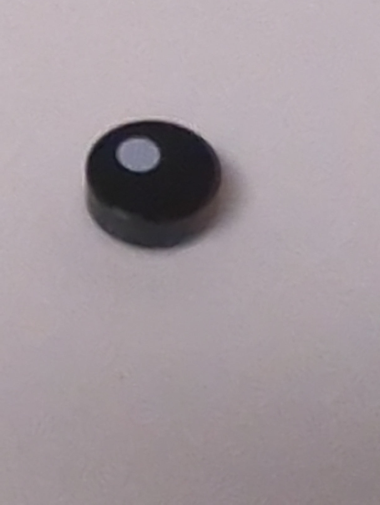 NEU Tile, Round 1 x 1 with Small White Circle Eye Pupil Offset Pattern schwarz black