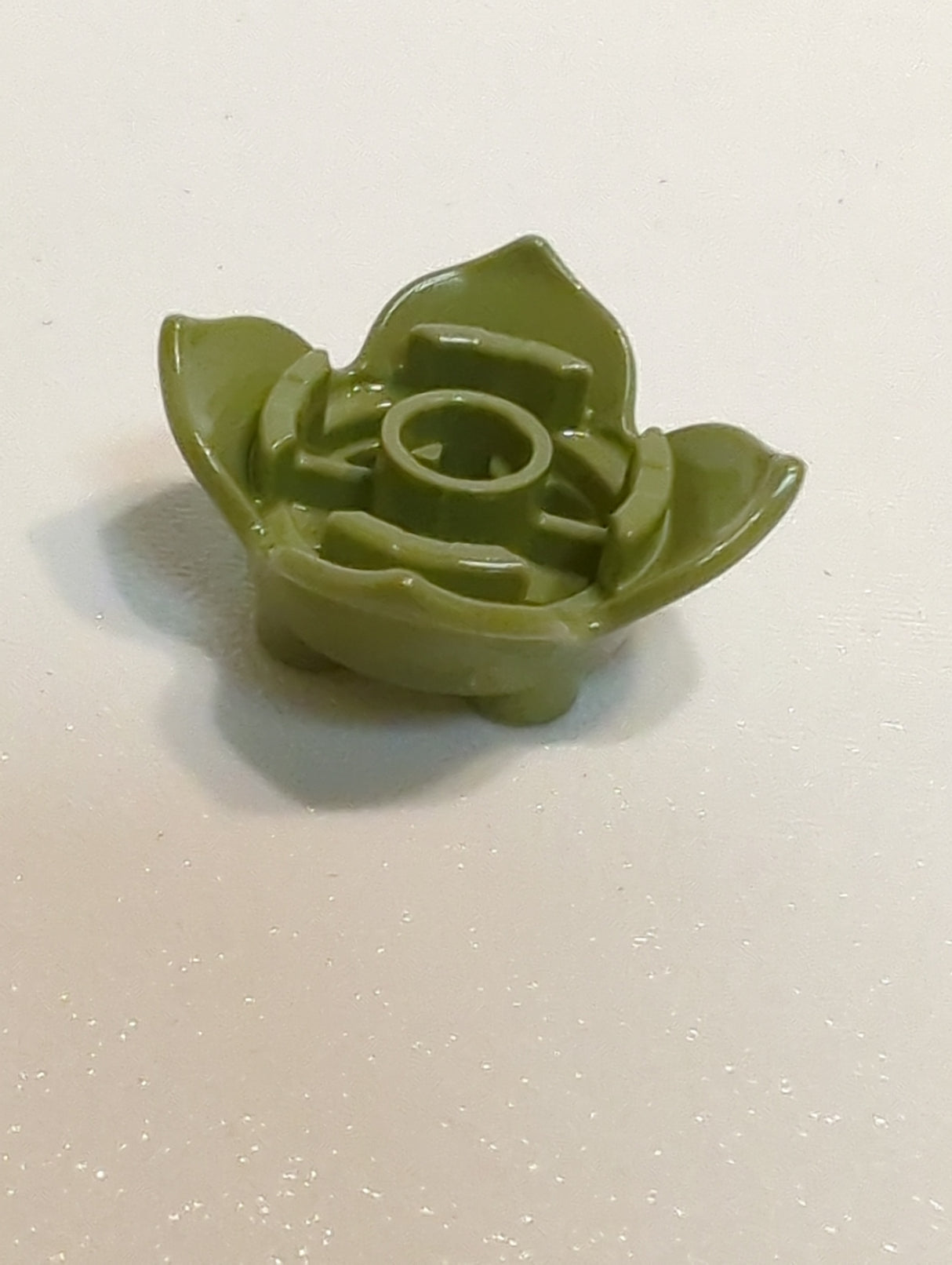 NEU Pflanze Blüte 2 x 2 mit 4 Blättern und Achsloch olivgrün