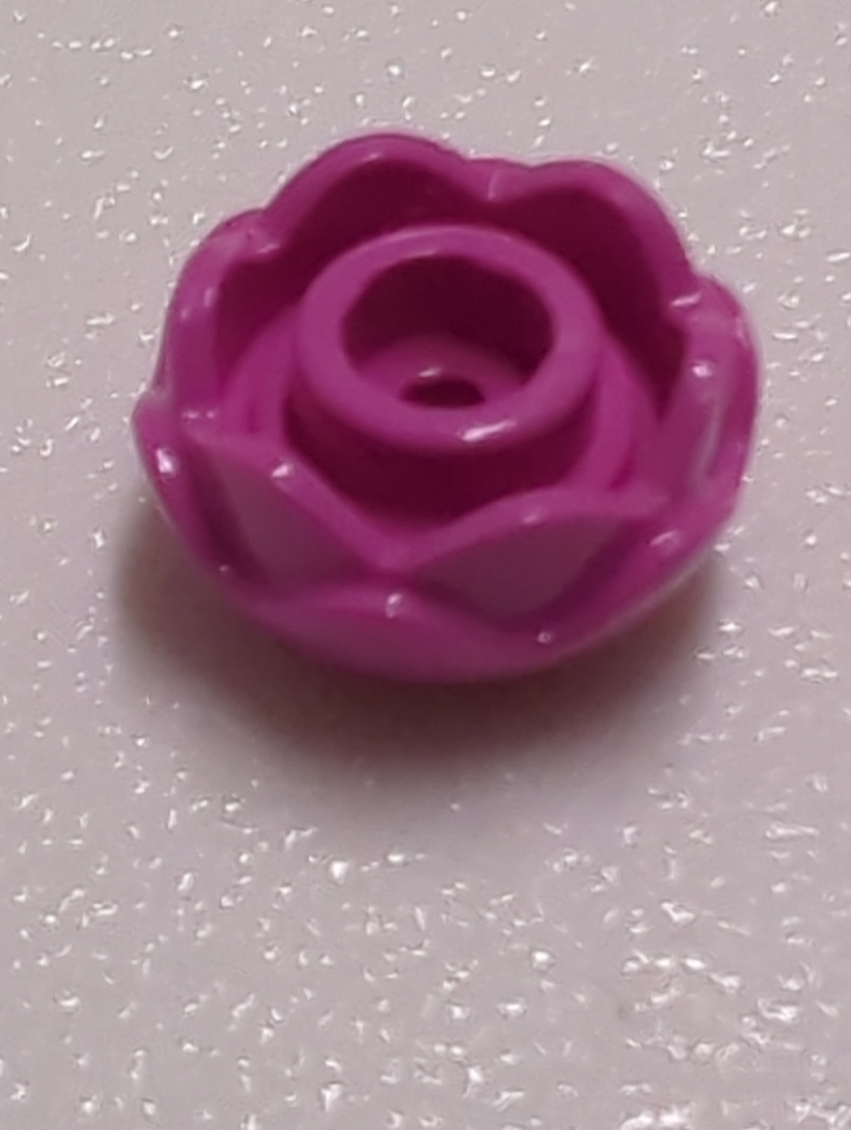 NEU Pflanzenblume rund, 2 Schichten (Pfingstrose Rose) mit offener Noppe und kleinem Pinloch knallpink