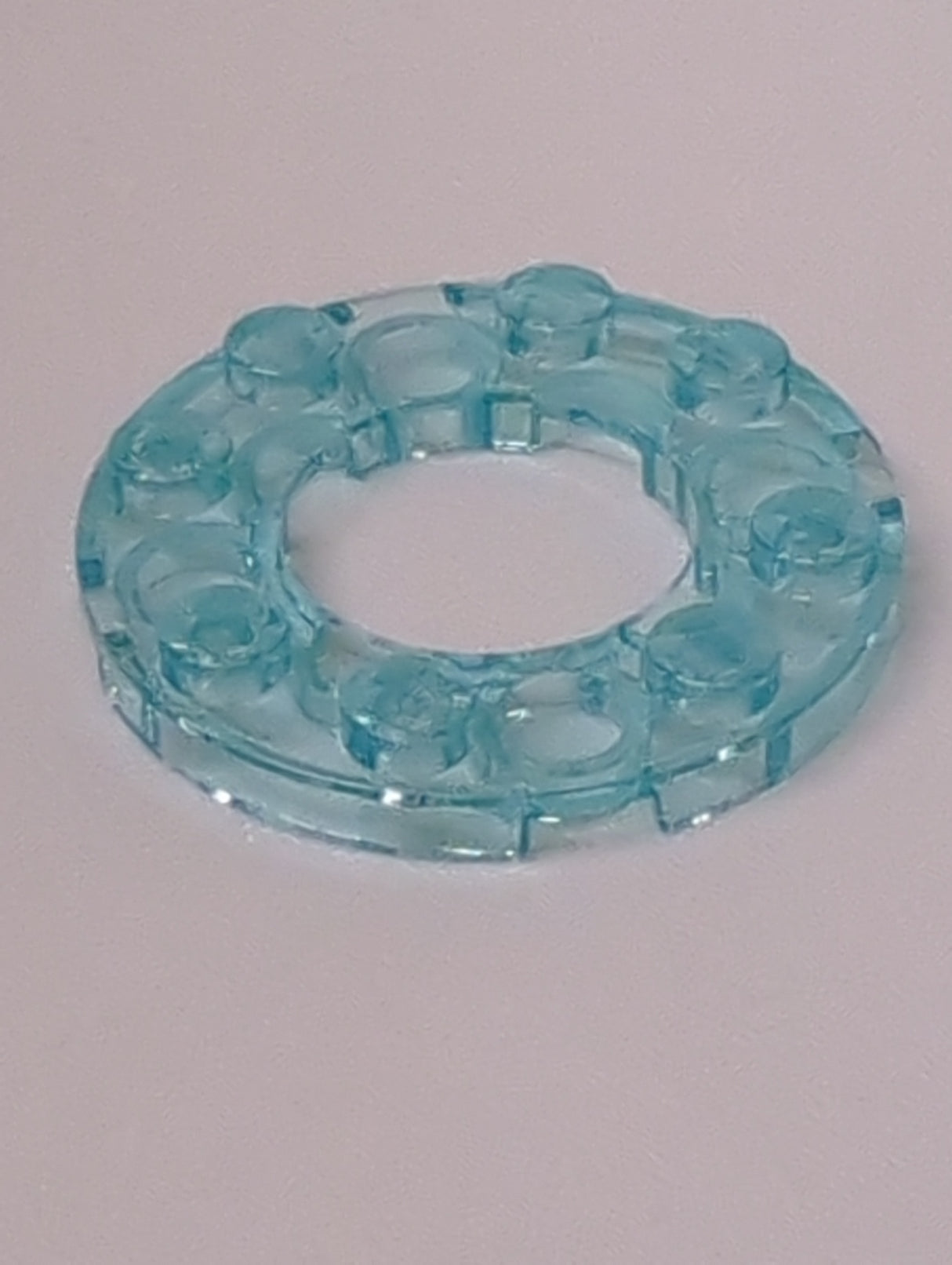 NEU Platte rund 4 x 4 mit 2 x 2 Ausschnitt transparent hellblau