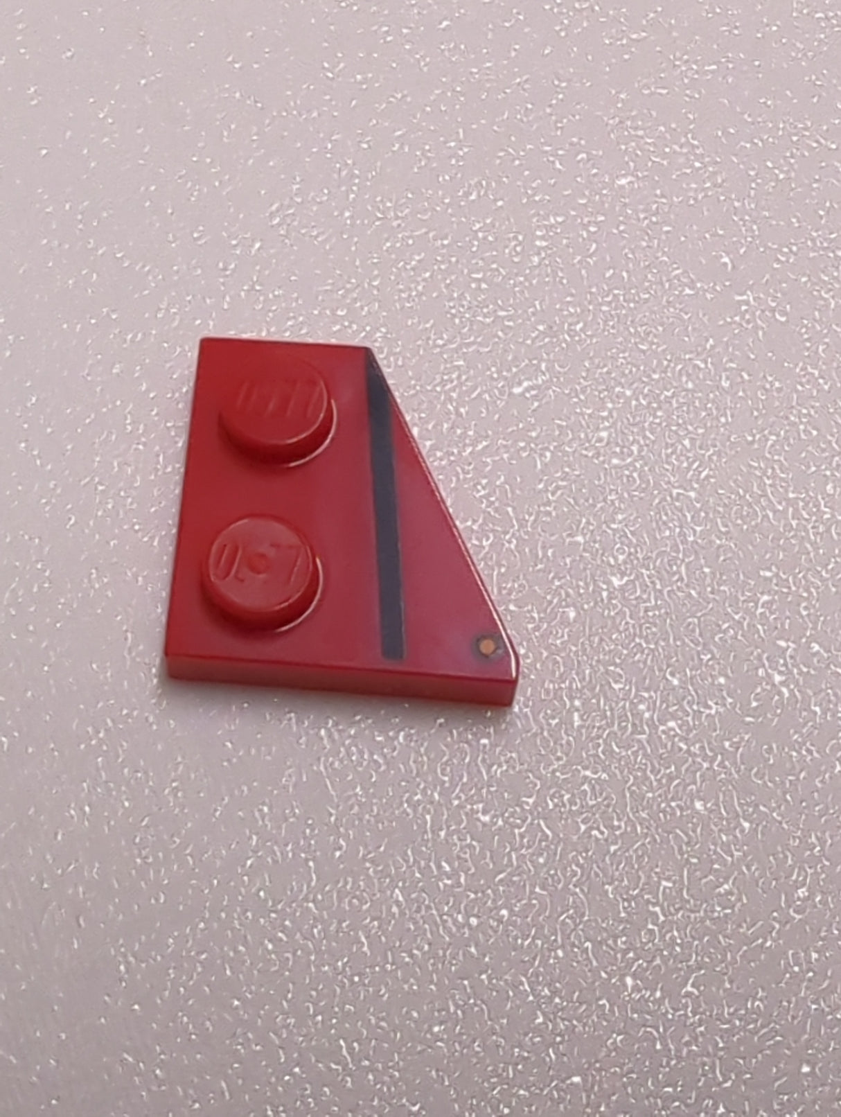 NEU Keil, Platte 2 x 2 rechts mit schwarzem Streifen und orangem Punkt (Richtungsanzeiger) Muster rot