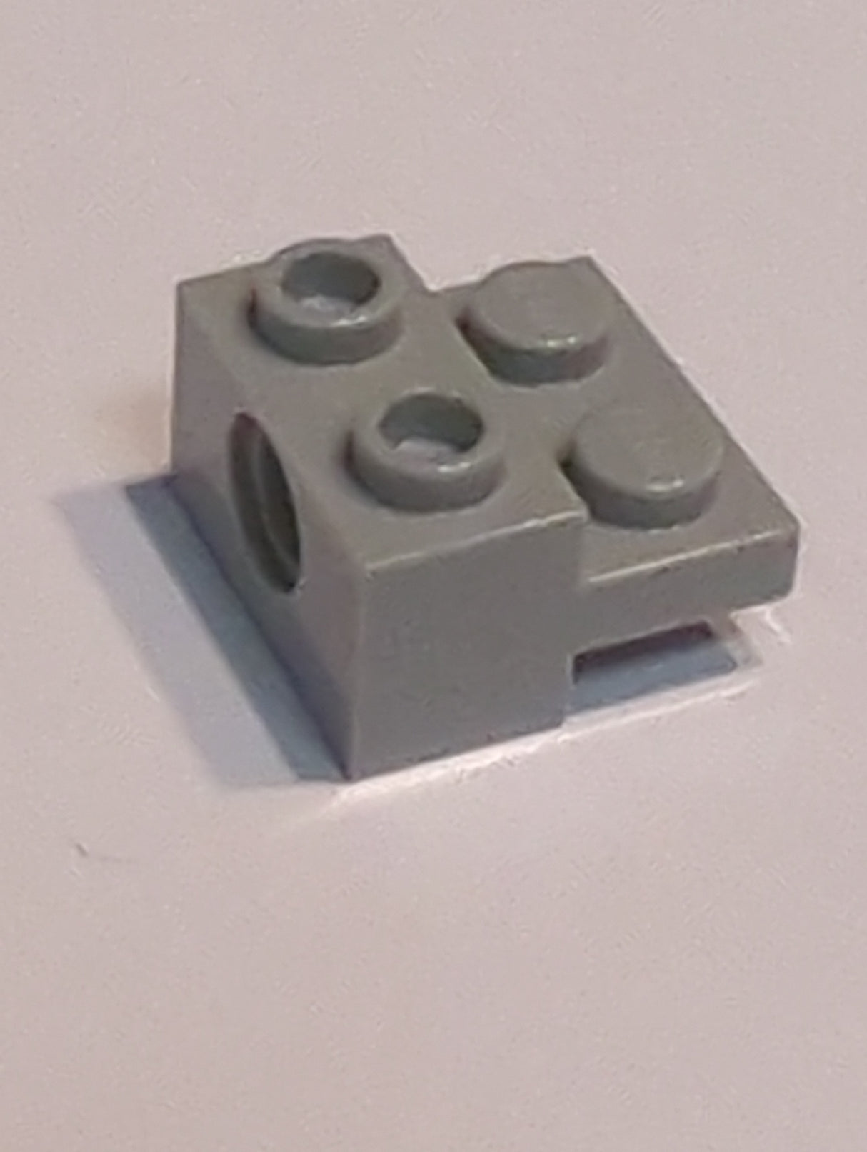 NEU Technik Stein modifiziert 1 x 2 mit Loch und 1 x 2 Platte neuhellgrau