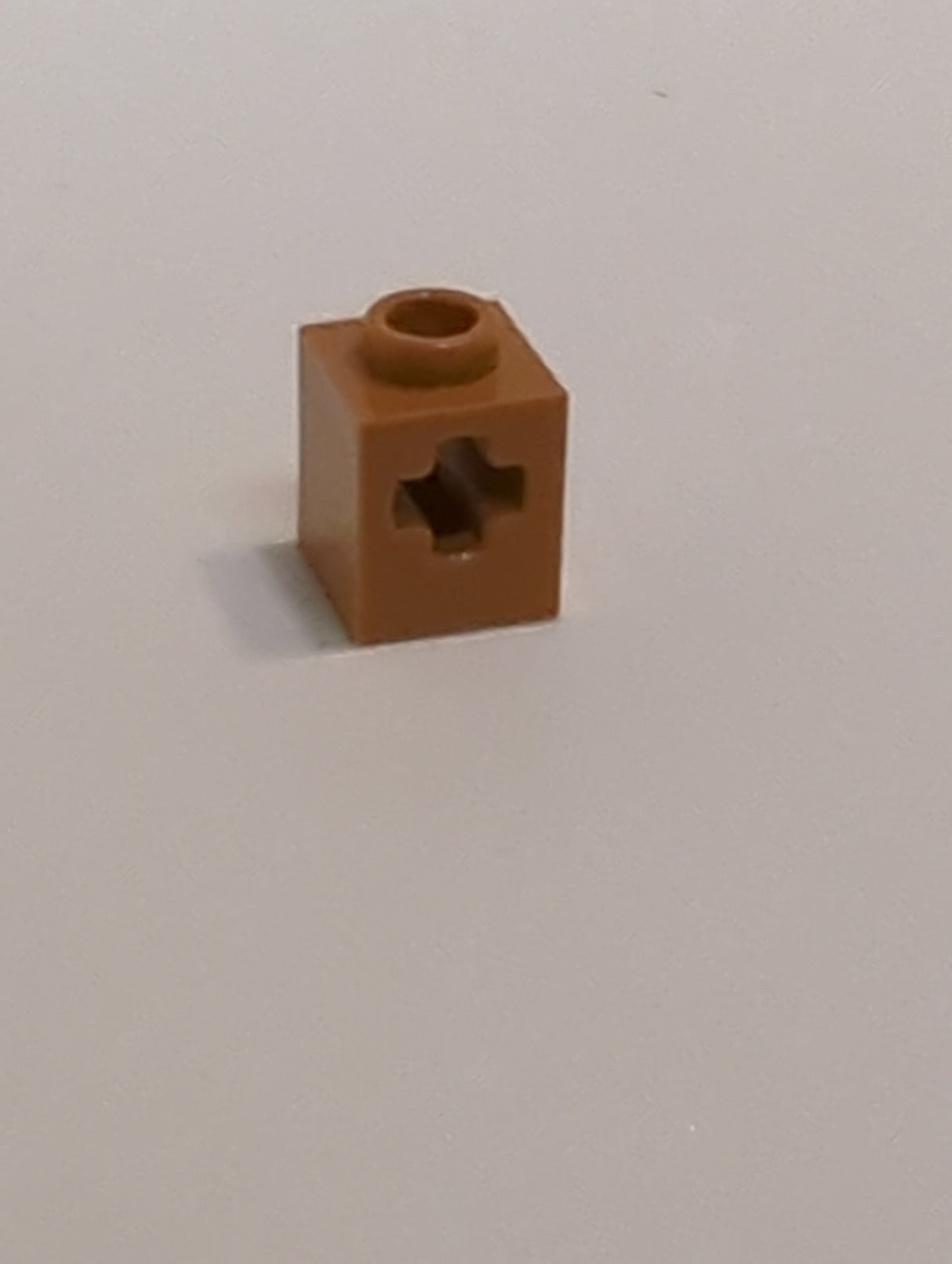 NEU Technik Stein 1 x 1 mit Achsloch nougat (medium)