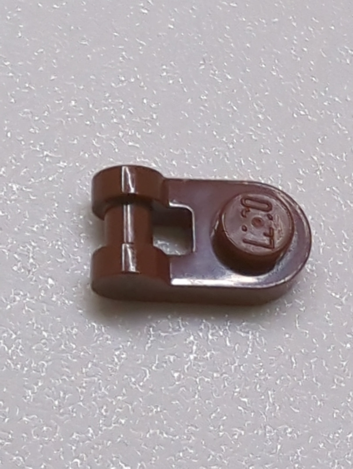 Platte, Rund 1 x 1 mit Stangenhalter neubraun