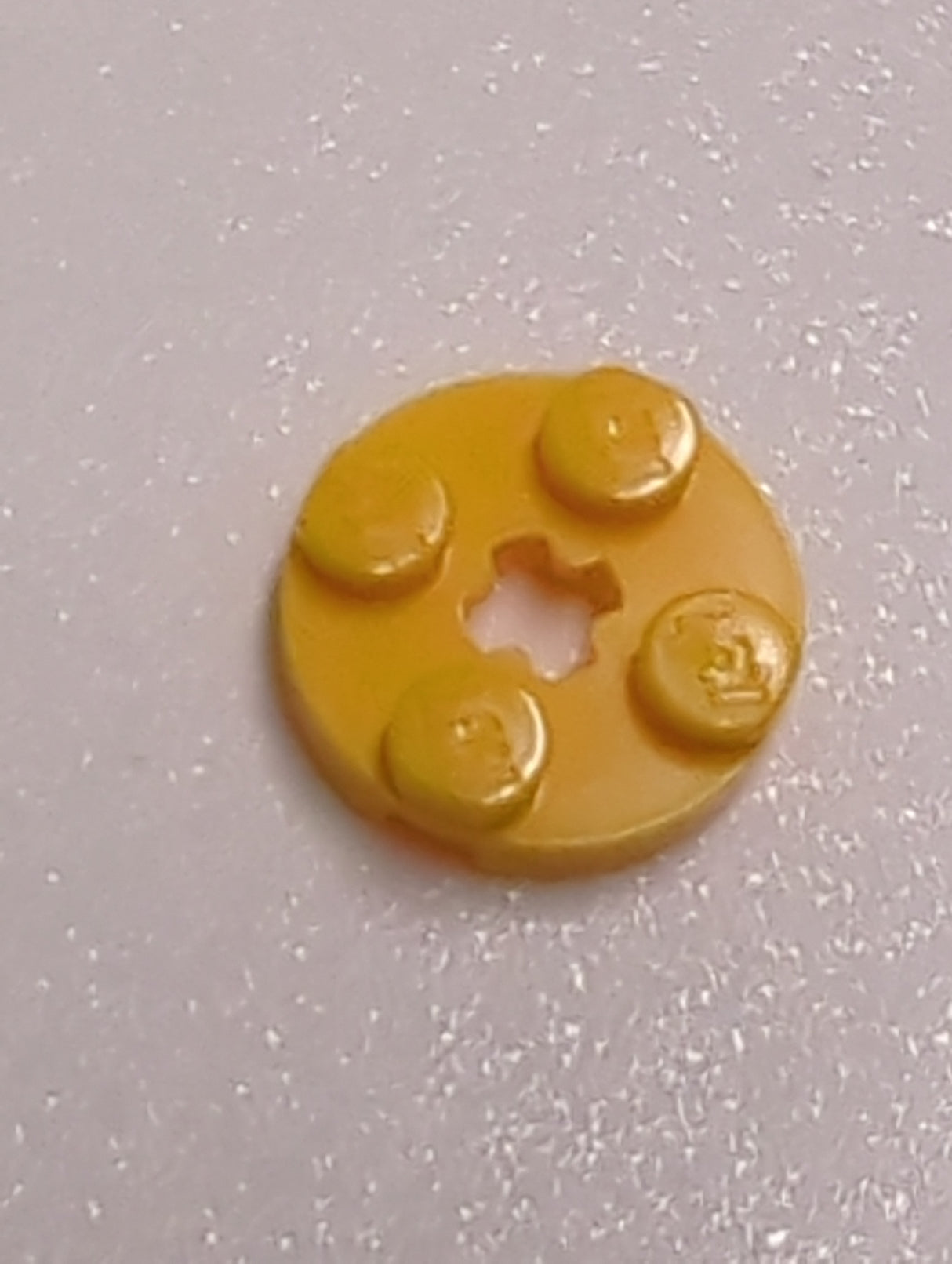 NEU Platte, rund 2 x 2 mit Achsloch hellorange