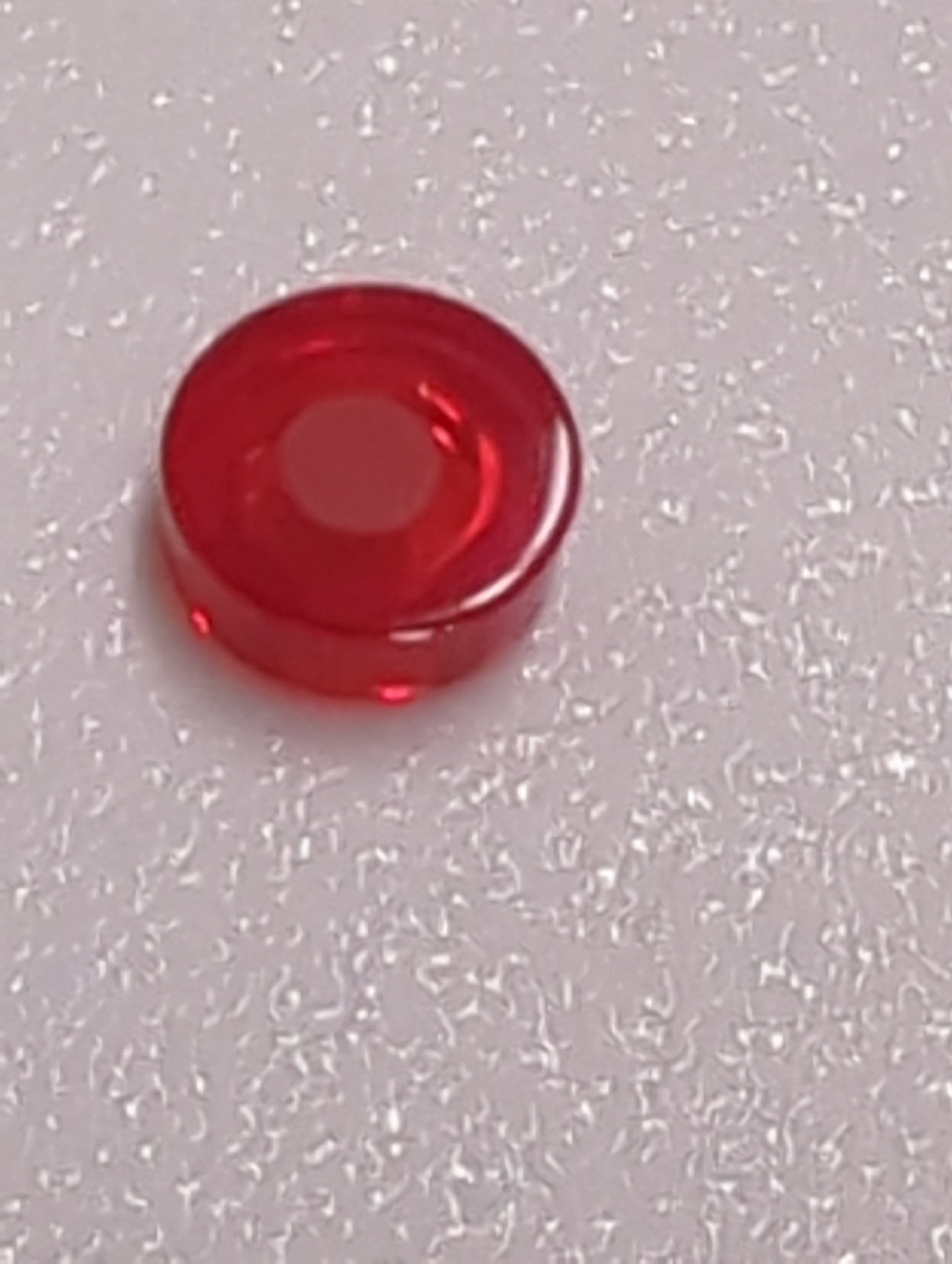 NEU Rundfliese 1 x 1 mit rotem Punktmuster transparent rot