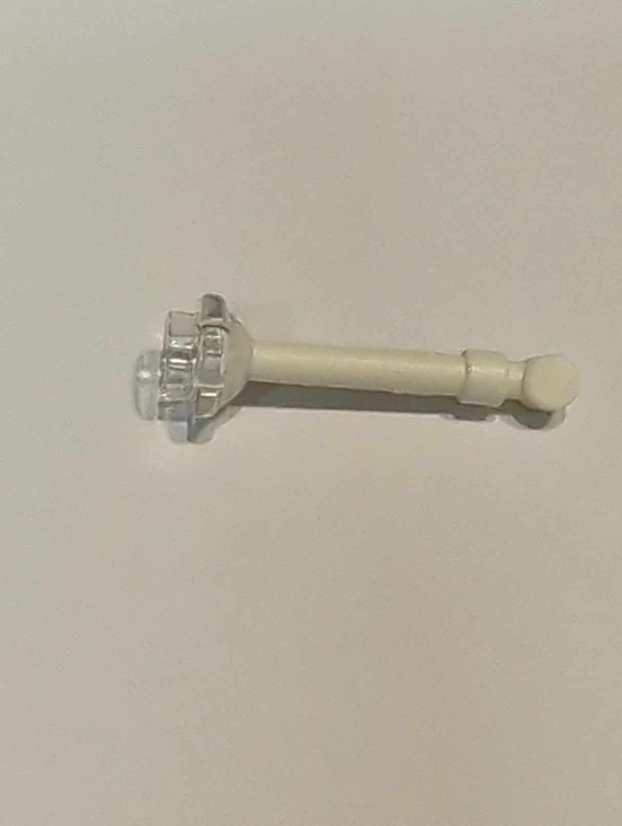 NEU Minifigure, Utensil Wand with Molded Trans-Clear Stud Pattern weiß