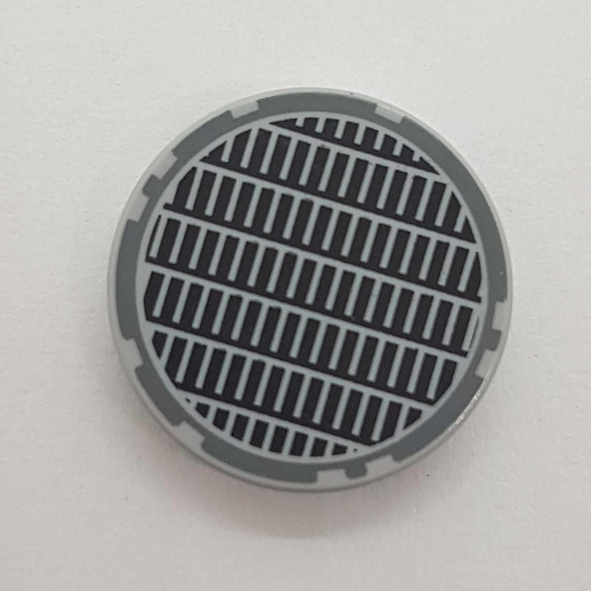 2x2 Fliese rund bedruckt with Bottom Stud Holder neuhellgrau light bluish gray