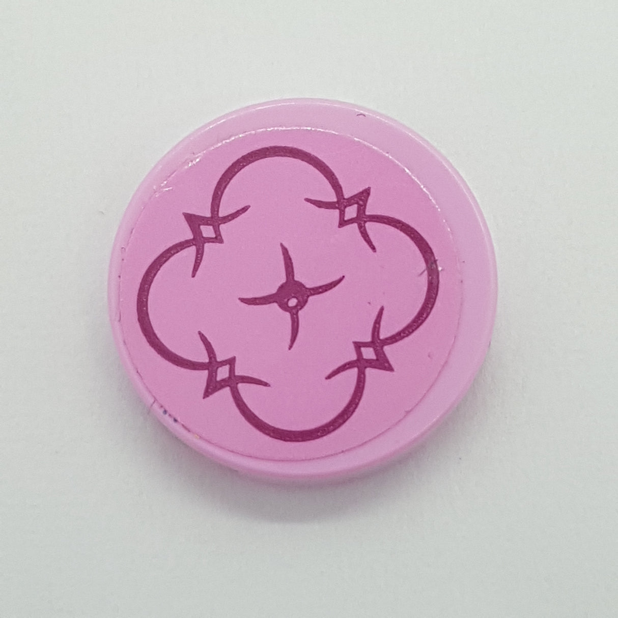 2x2 Fliese rund beklebt with Bottom Stud Holder with Cushion with Magenta Trim and Button on bright pink Background Pattern (Sticker) - Set 41119 rosa bright pink bright pink