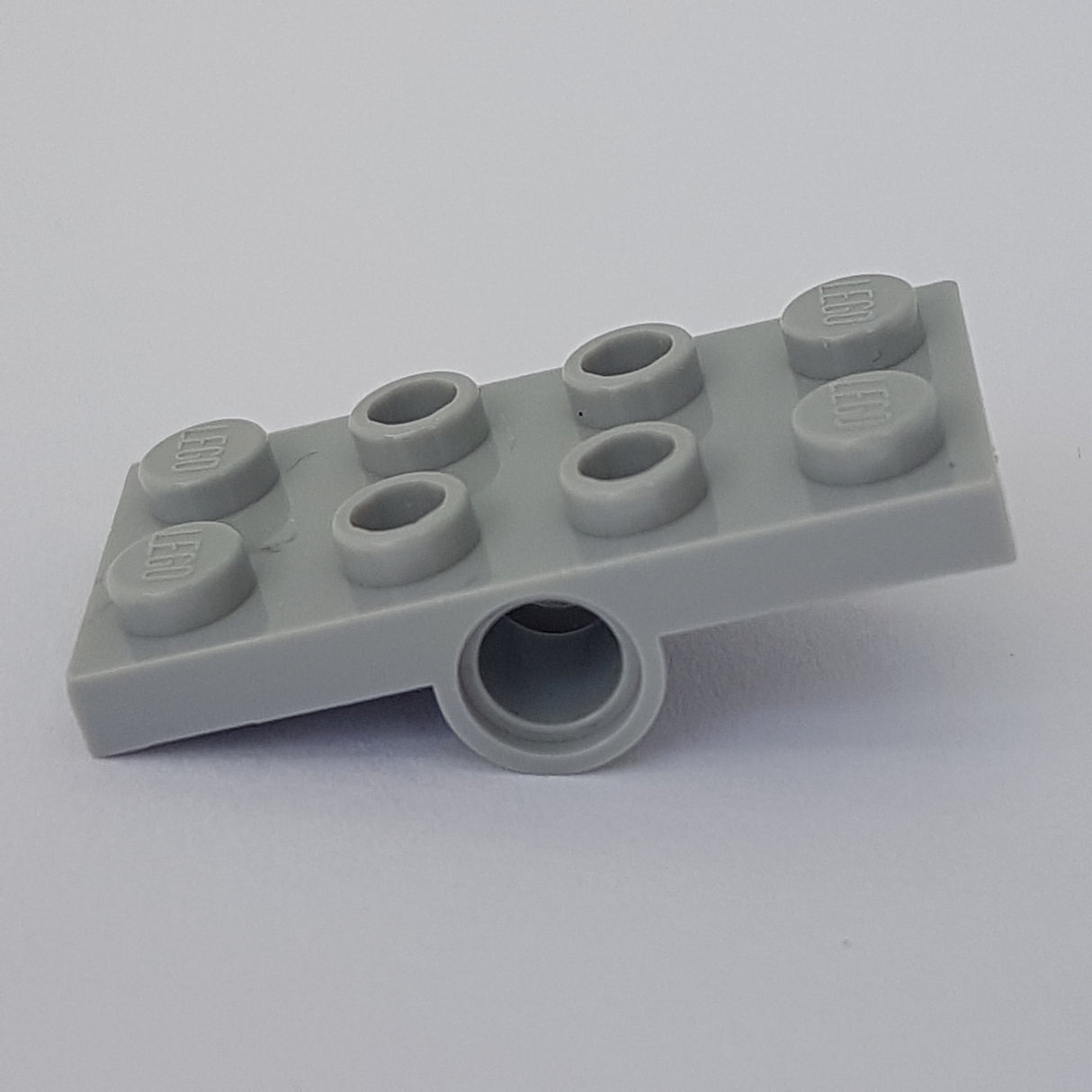 2x4 modifizierte Platte mit Pin Löchern unten neuhellgrau Light Gray