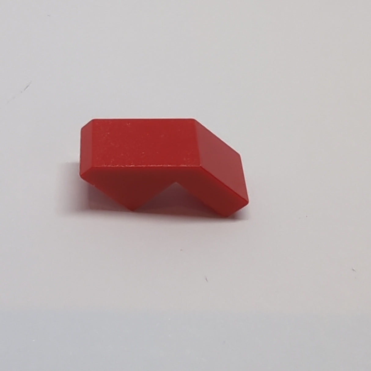 1x2 Halbbogenstein mit Kante ohne Noppen rot red