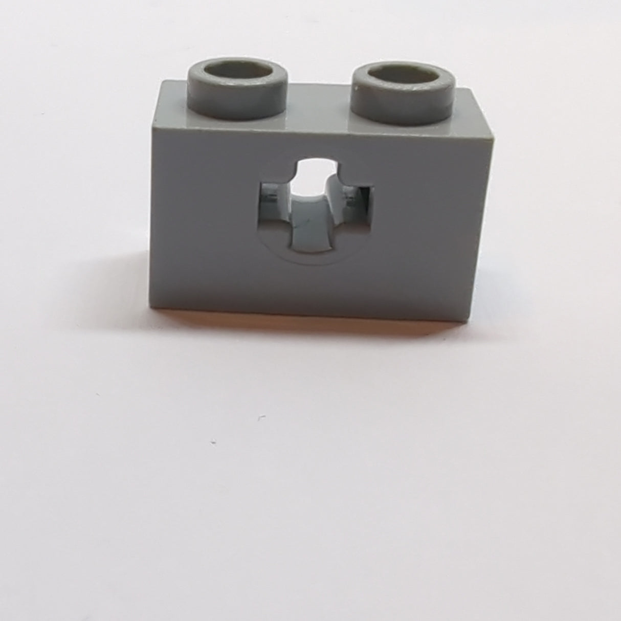 1x2 Technik Stein mit Achsenloch ( + Öffnung, Side Supports) neuhellgrau light bluish gray