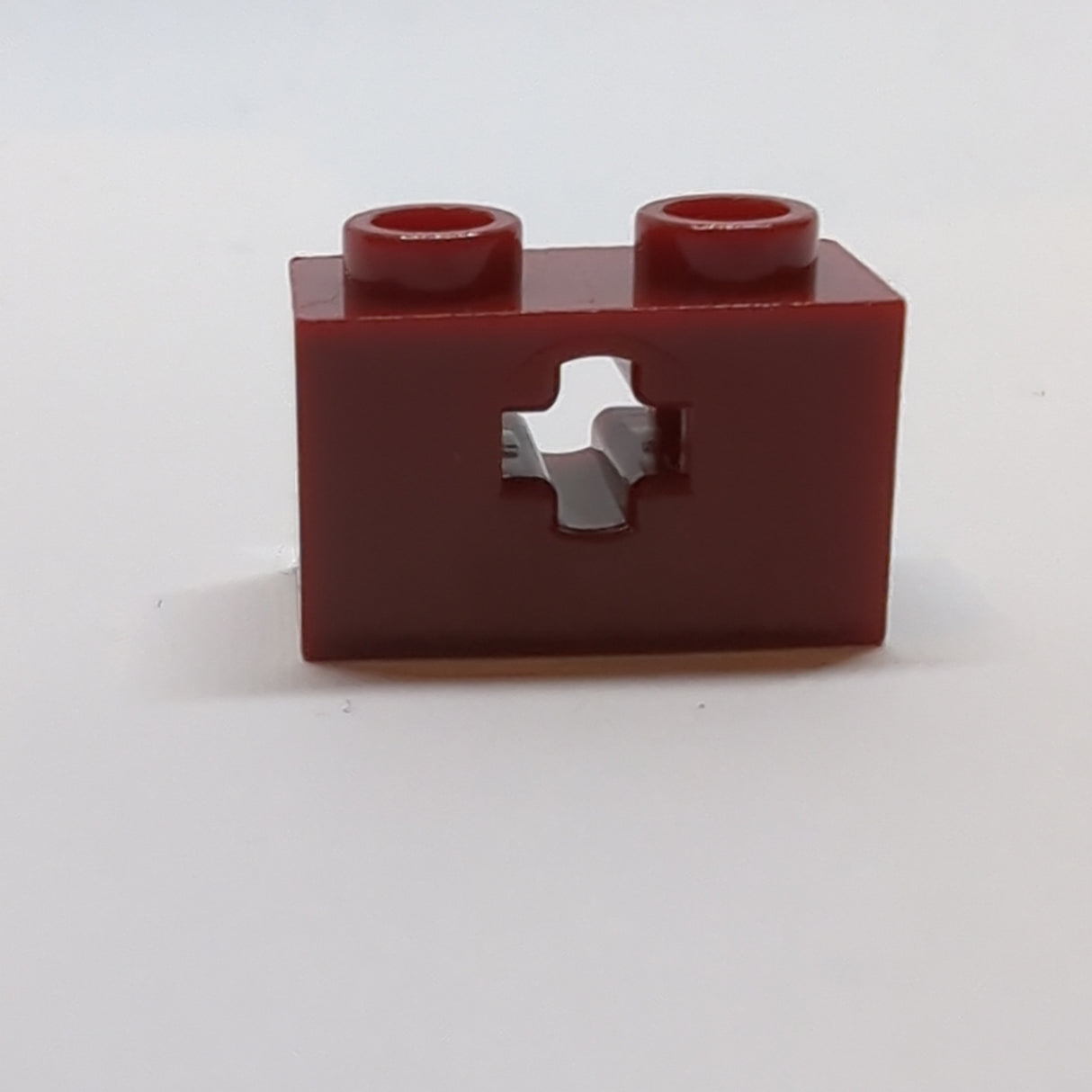 1x2 Technik Stein mit Achsenloch ( + Öffnung, Side Supports) dunkelrot dark red