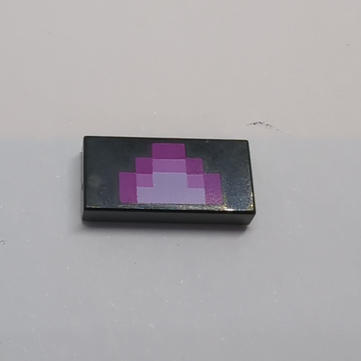 1x2 Fliese bedruckt with Pixelated Pink and Magenta Tongue Pattern (Minecraft Dragon) schwarz black