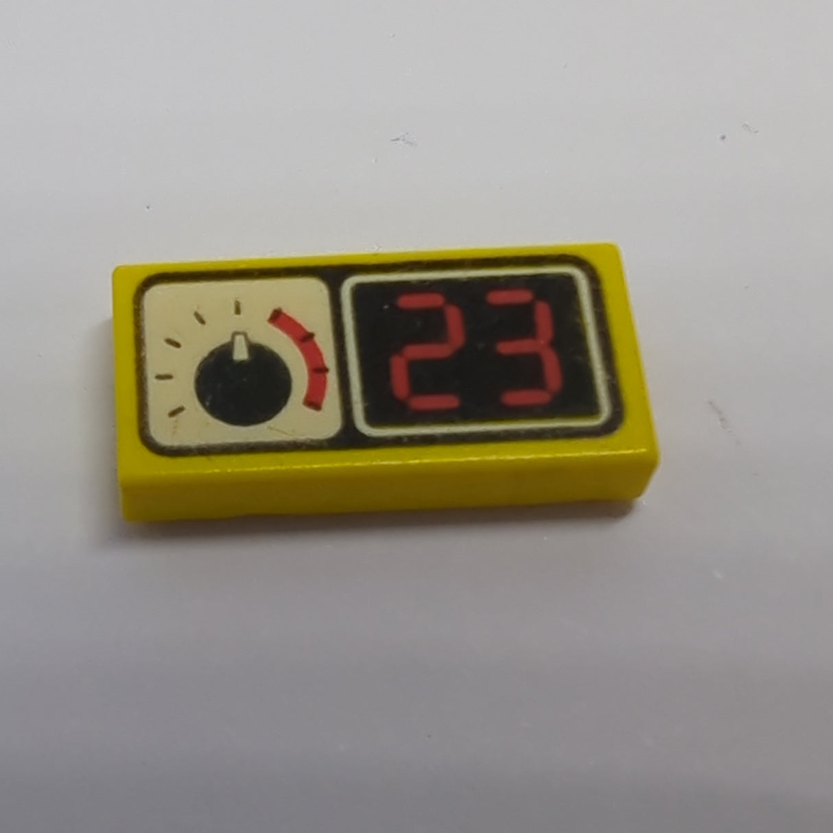1x2 Fliese bedruckt with Gauge and 23 Pattern gelb yellow