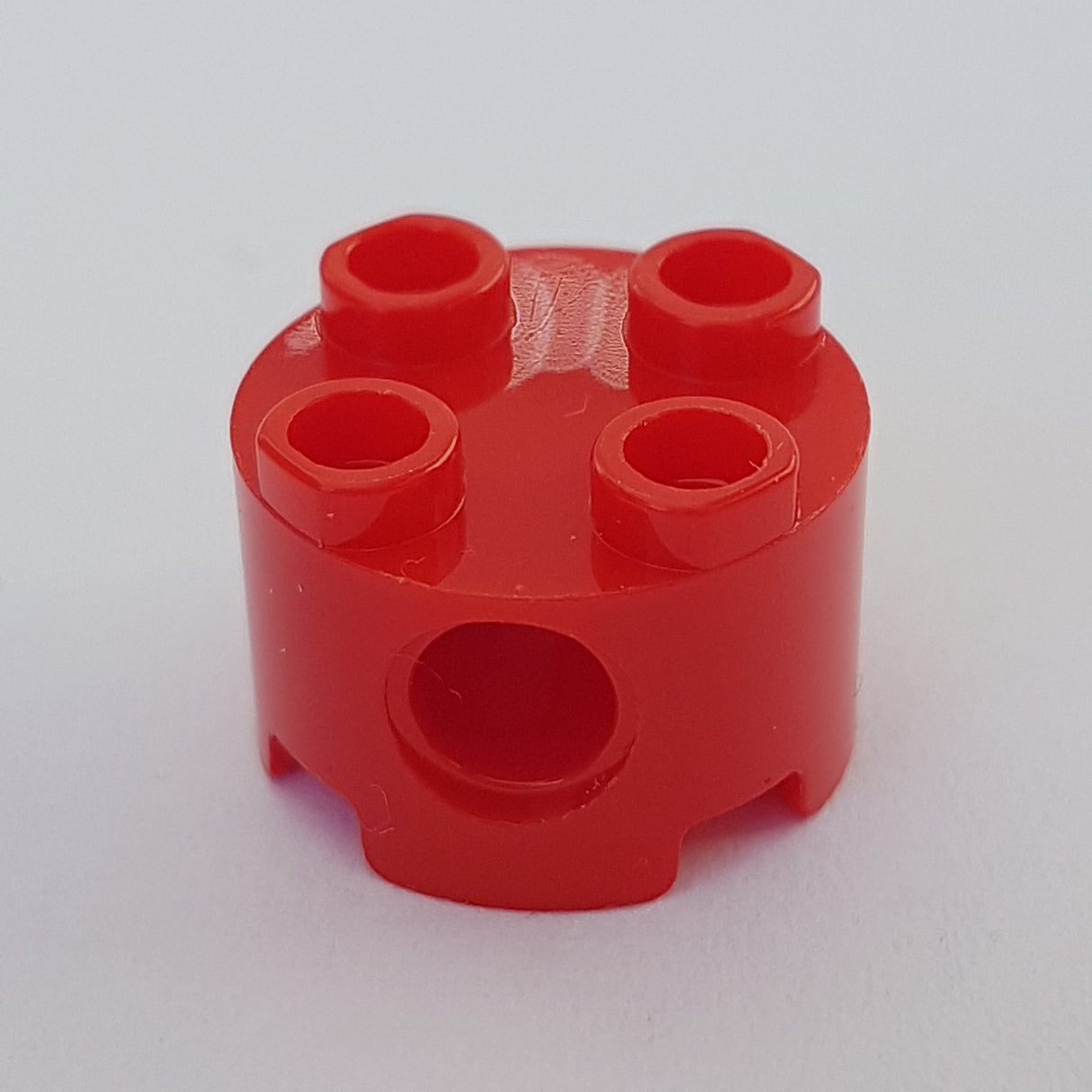 2x2 Rundstein mit Pinlöchern rot