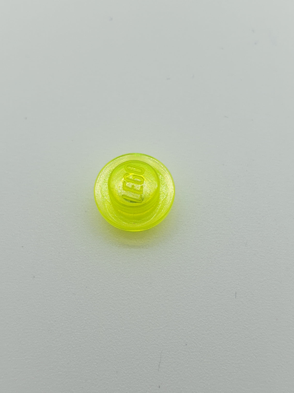 1x1 Rundstein flach transparent neongrün