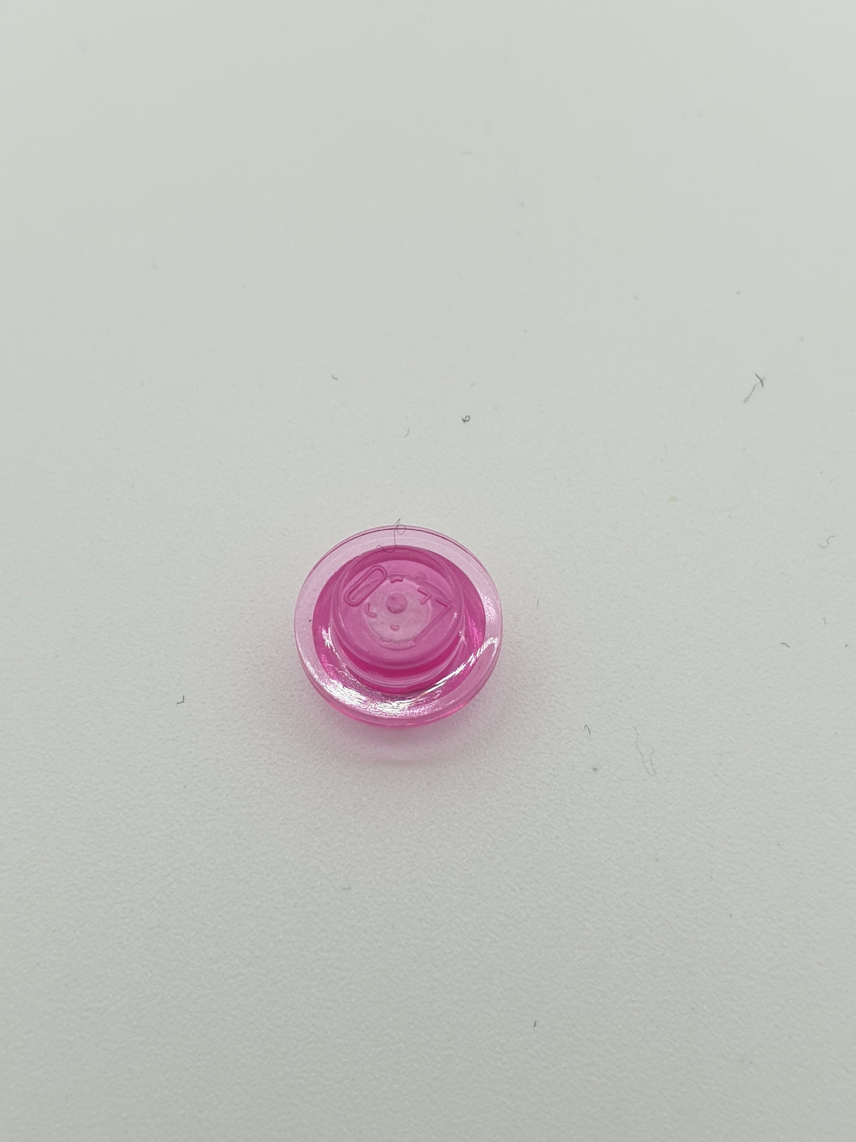 1x1 Rundstein flach transparent pink