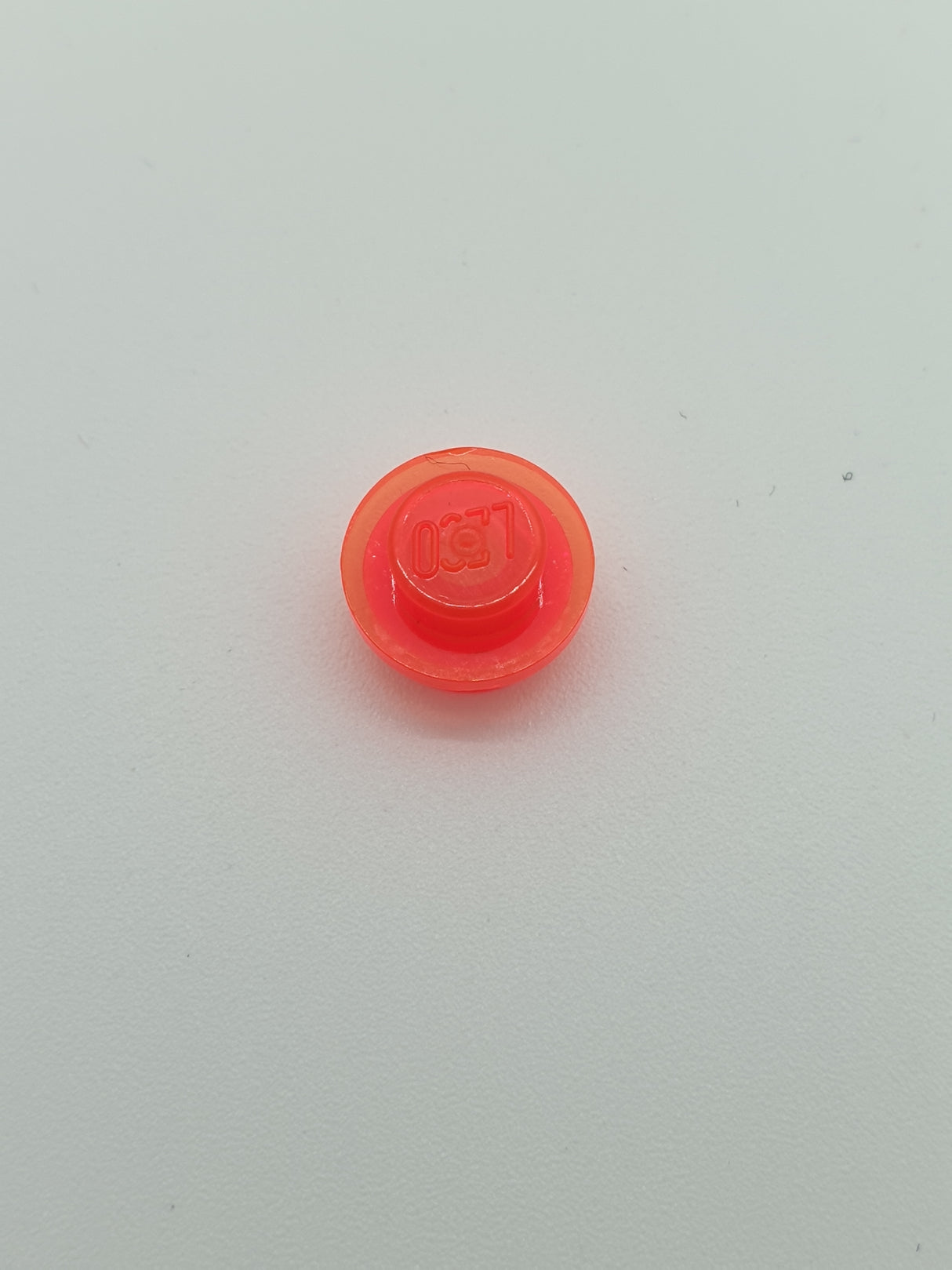 1x1 Rundstein flach transparent neonorange