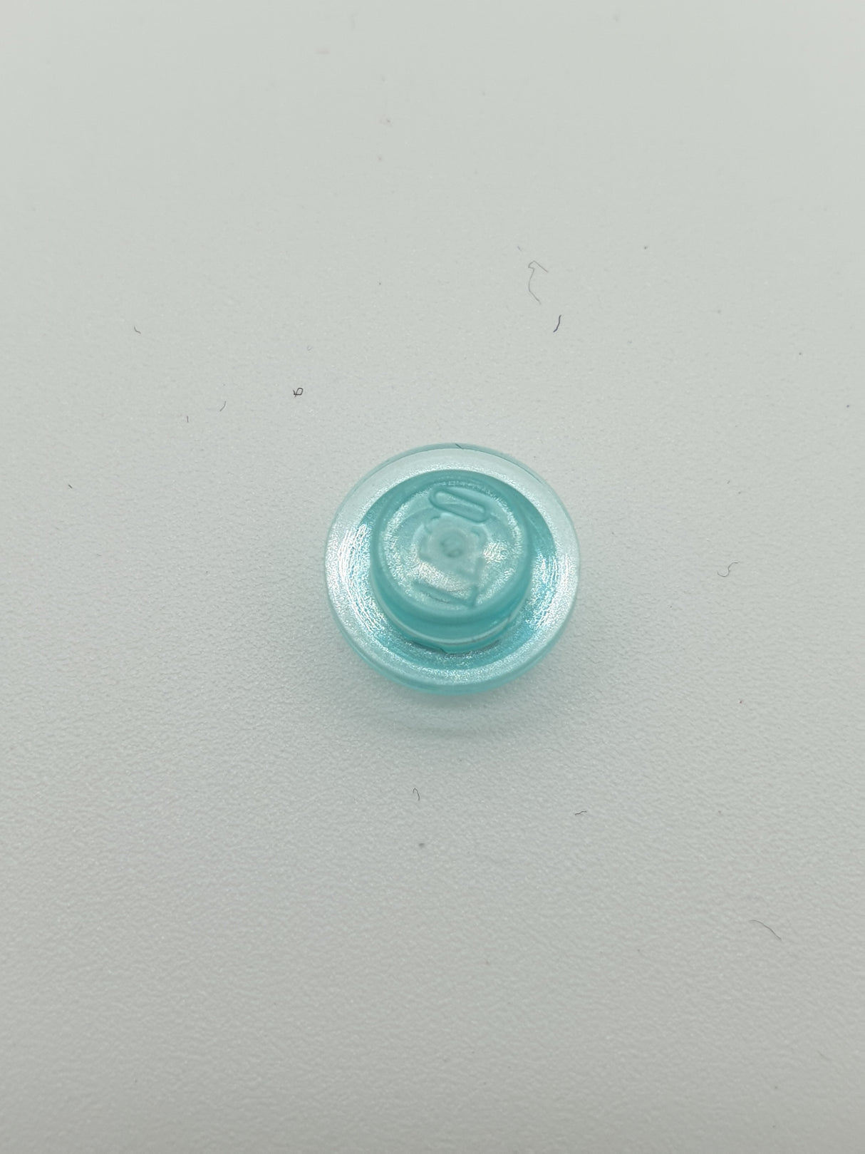 1x1 Rundstein flach transparent hellblau trans light blue