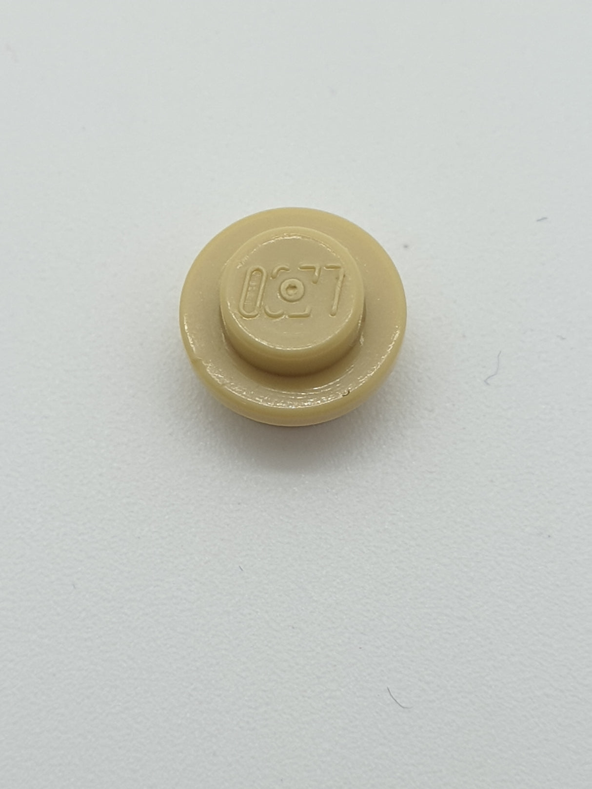 1x1 Rundstein flach beige tan