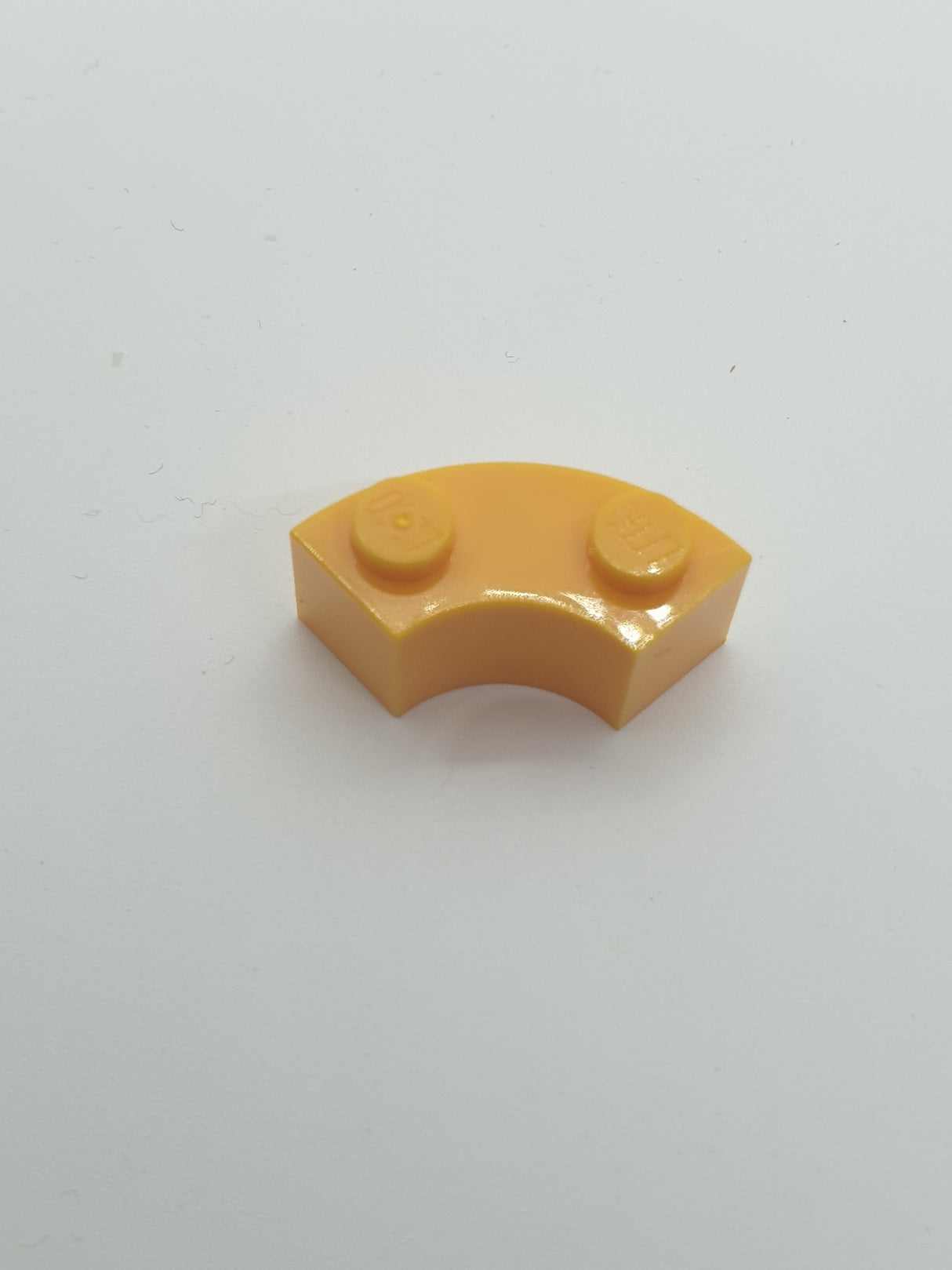 2x2 Rundstein Macaroni 1/4 Kreis mit Noppenkerbe und Verstärkung hellorange bright light orange