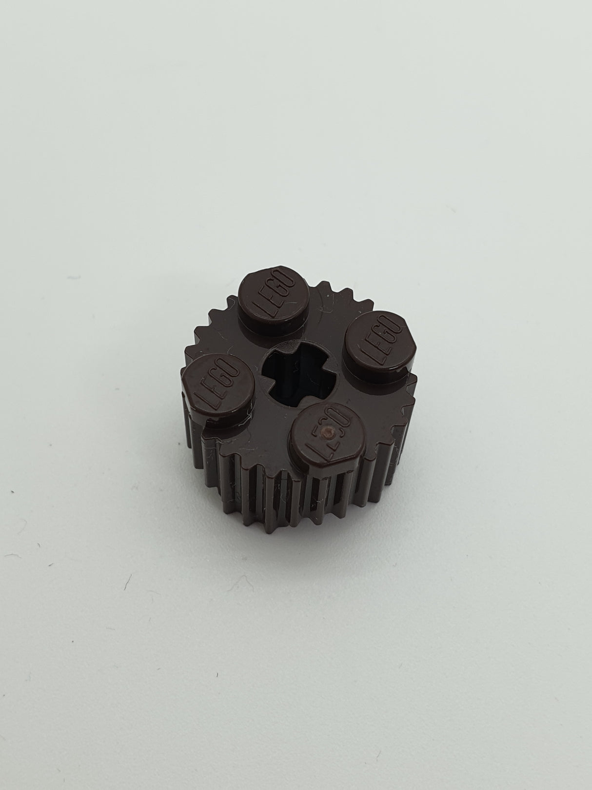 2x2 Rundstein mit Profil dunkelbraun dark brown