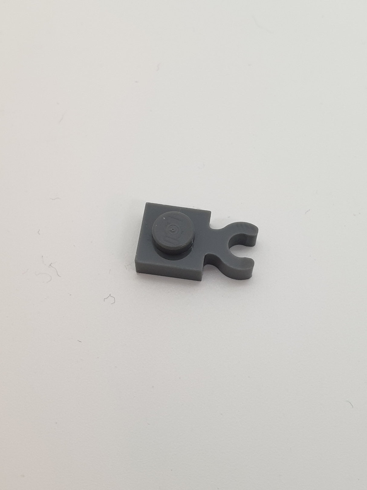 1x1 Platte mit O-Clip dick vertikal neudunkelgrau