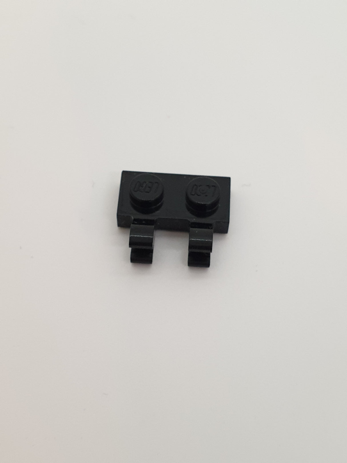 1x2 modifizierte Platte mit Clips U-Clips horizontal schwarz black