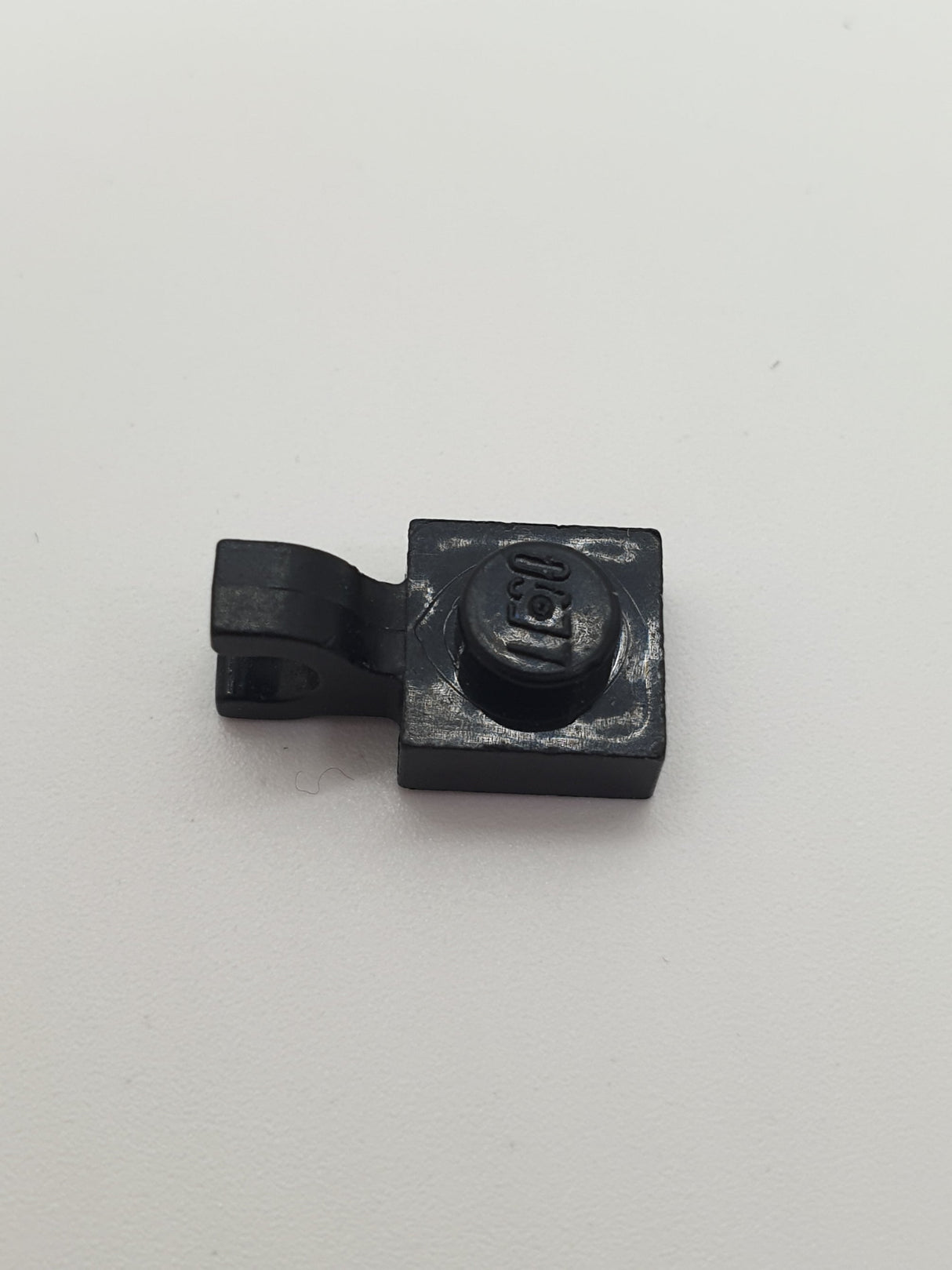 1x1 Platte mit offenem O-Clip horizontal schwarz black