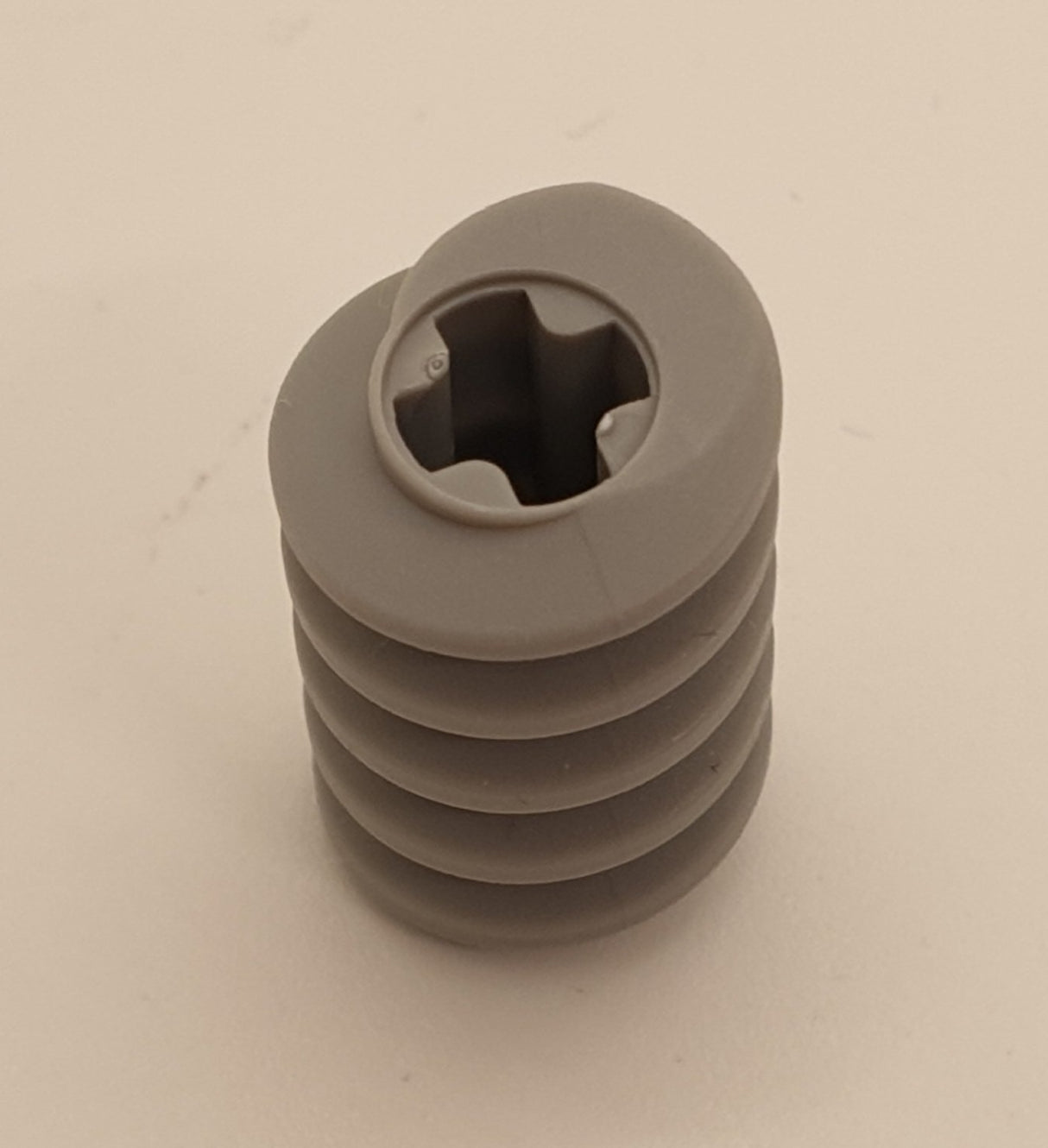 Zahnrad/Gewinde Schnecke mit Kreuzloch neuhellgrau