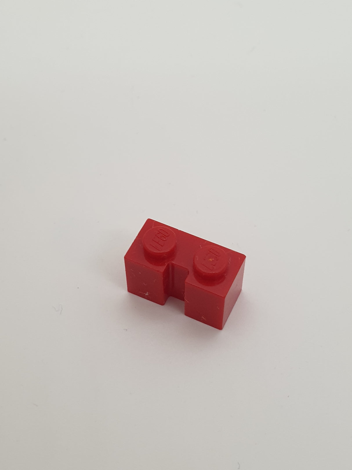 1x2 modifizierter Stein mit Rille rot