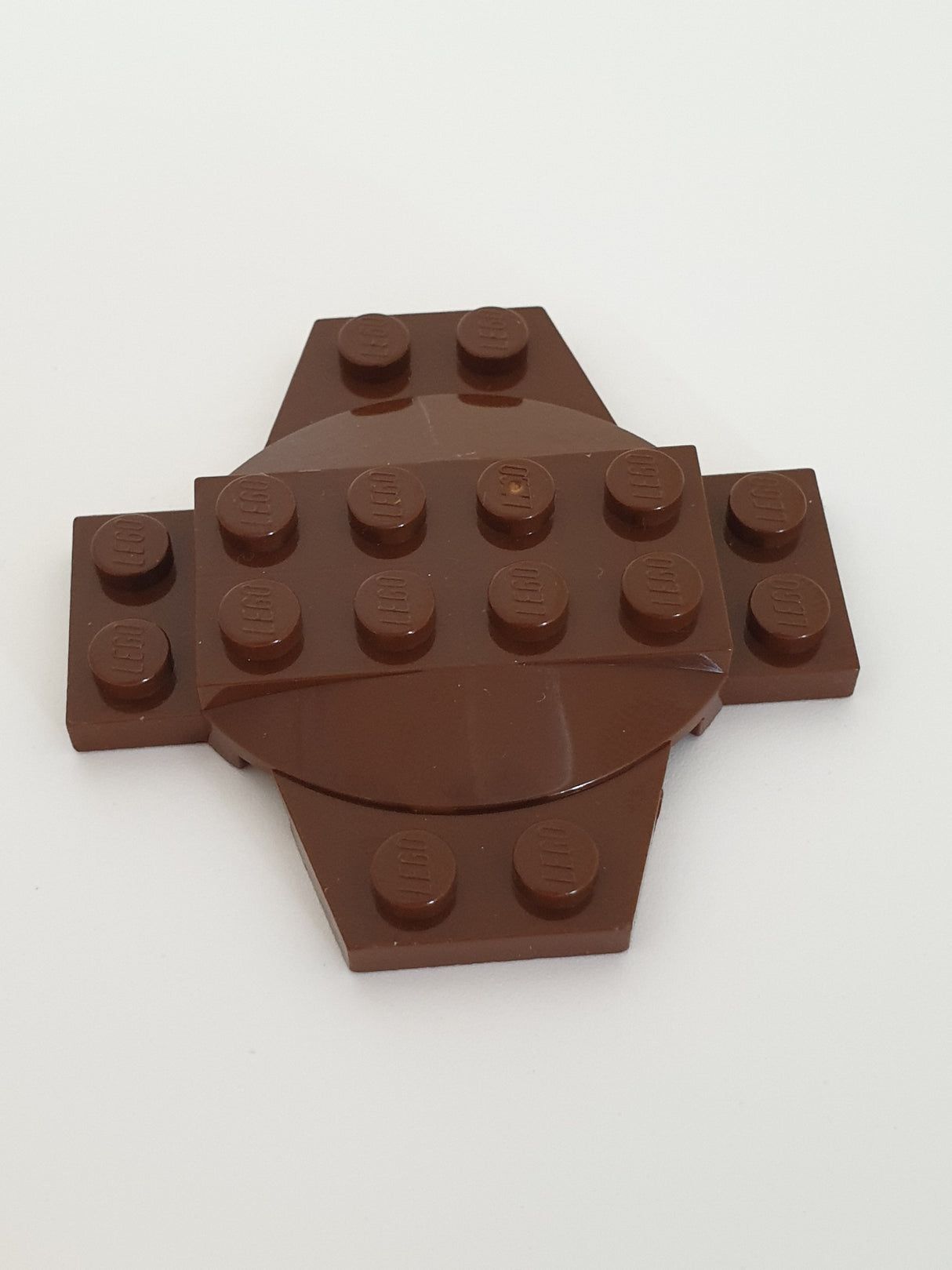 6x6x2/3 Platte modifiziert Cross mit Kuppel altbraun