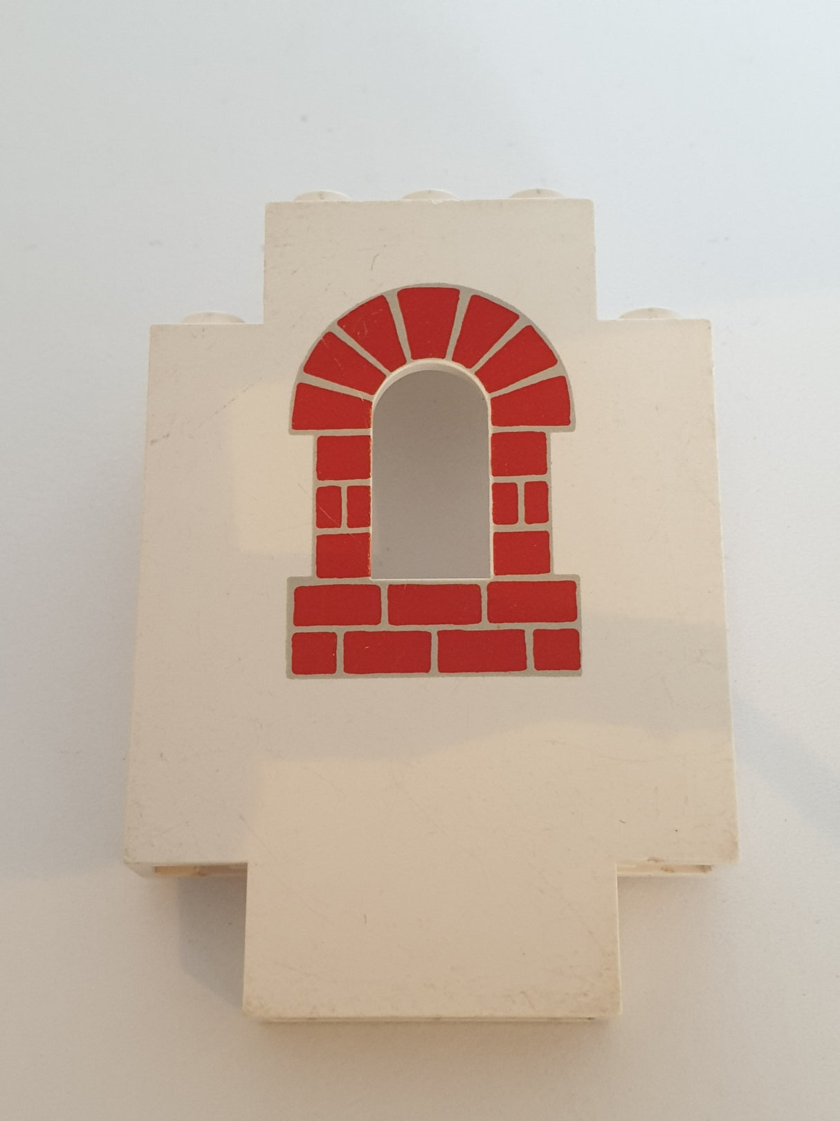 1x5x6 Burgteil Mauerteil mit Fenster bedruckt weiß white
