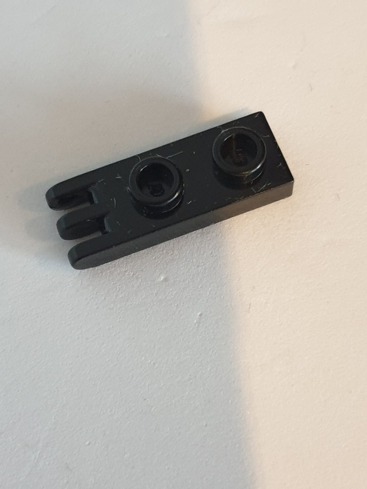 1x2 Scharnier Platte 3 Finger offene Noppe schwarz black