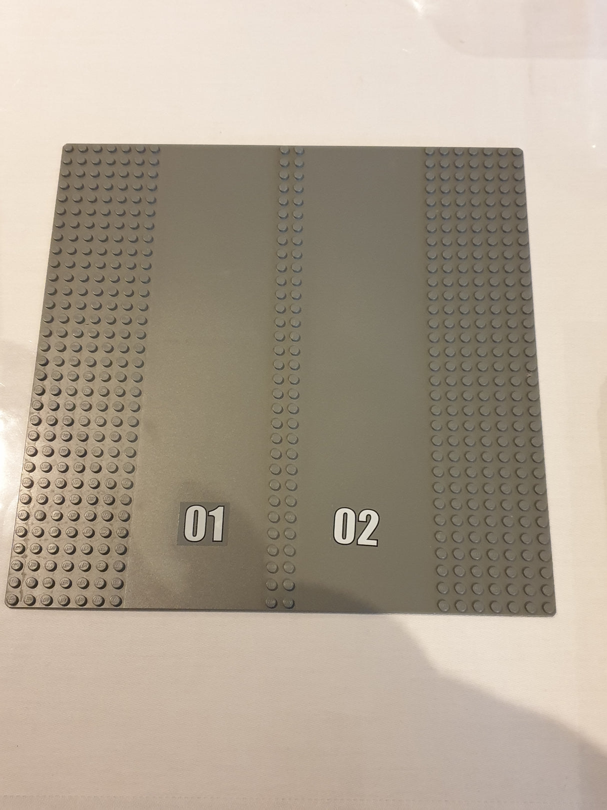32x32 Grundplatte Bauplatte doppelte Startbahn beklebt neudunkelgrau