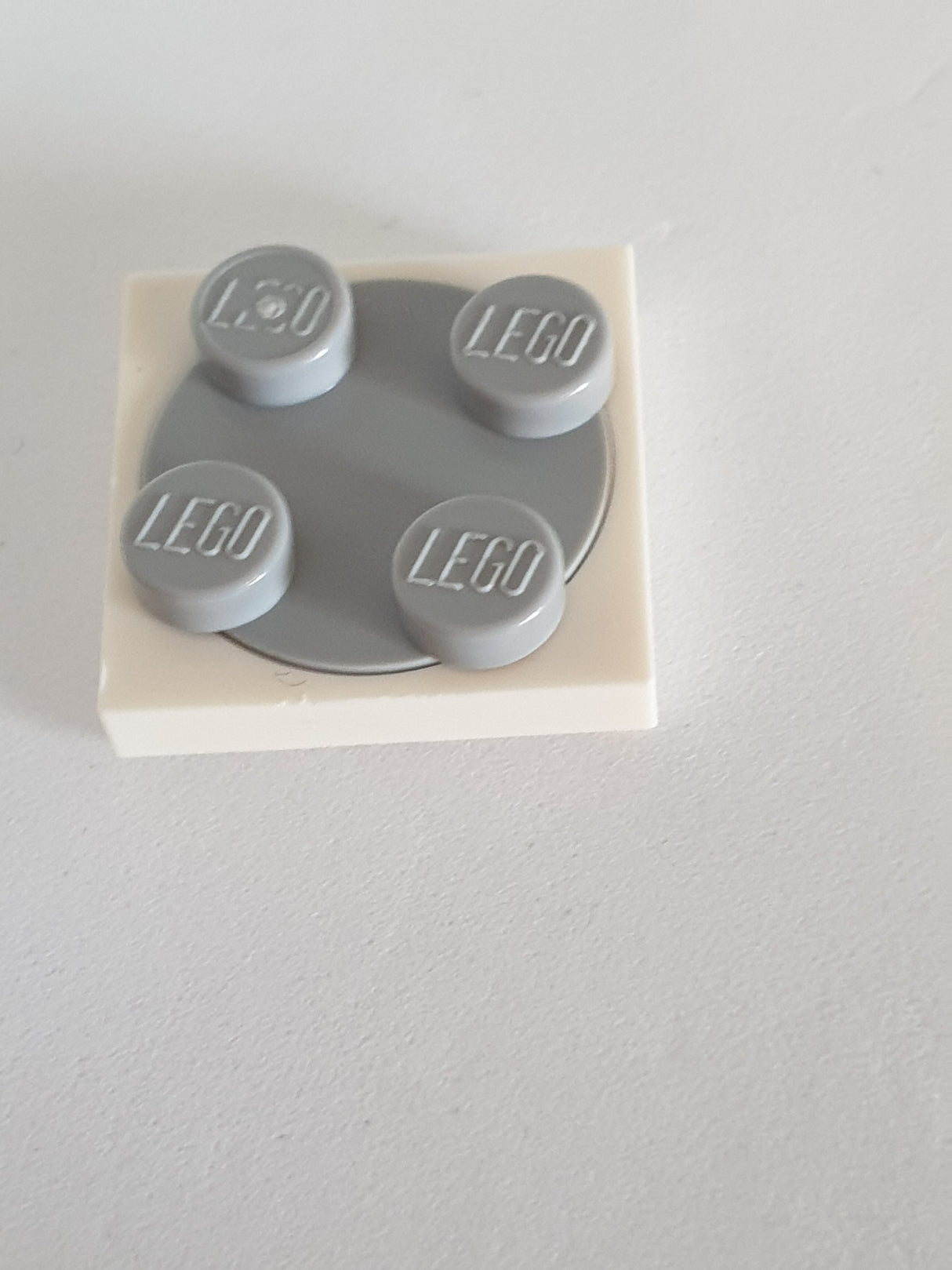 2x2 Drehteller Platte; Top althellgrau, weiß white