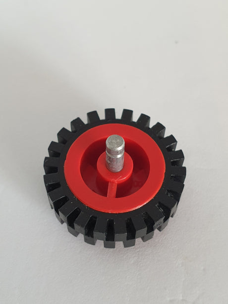 2x2 Zugfelge mit Crossreifen 24x8 rot