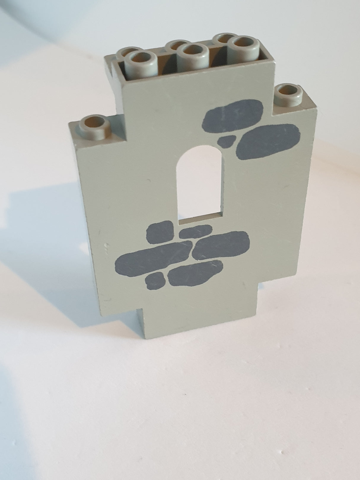 1x5x6 Burgteil Mauerteil mit Fenster bedruckt althellgrau light gray