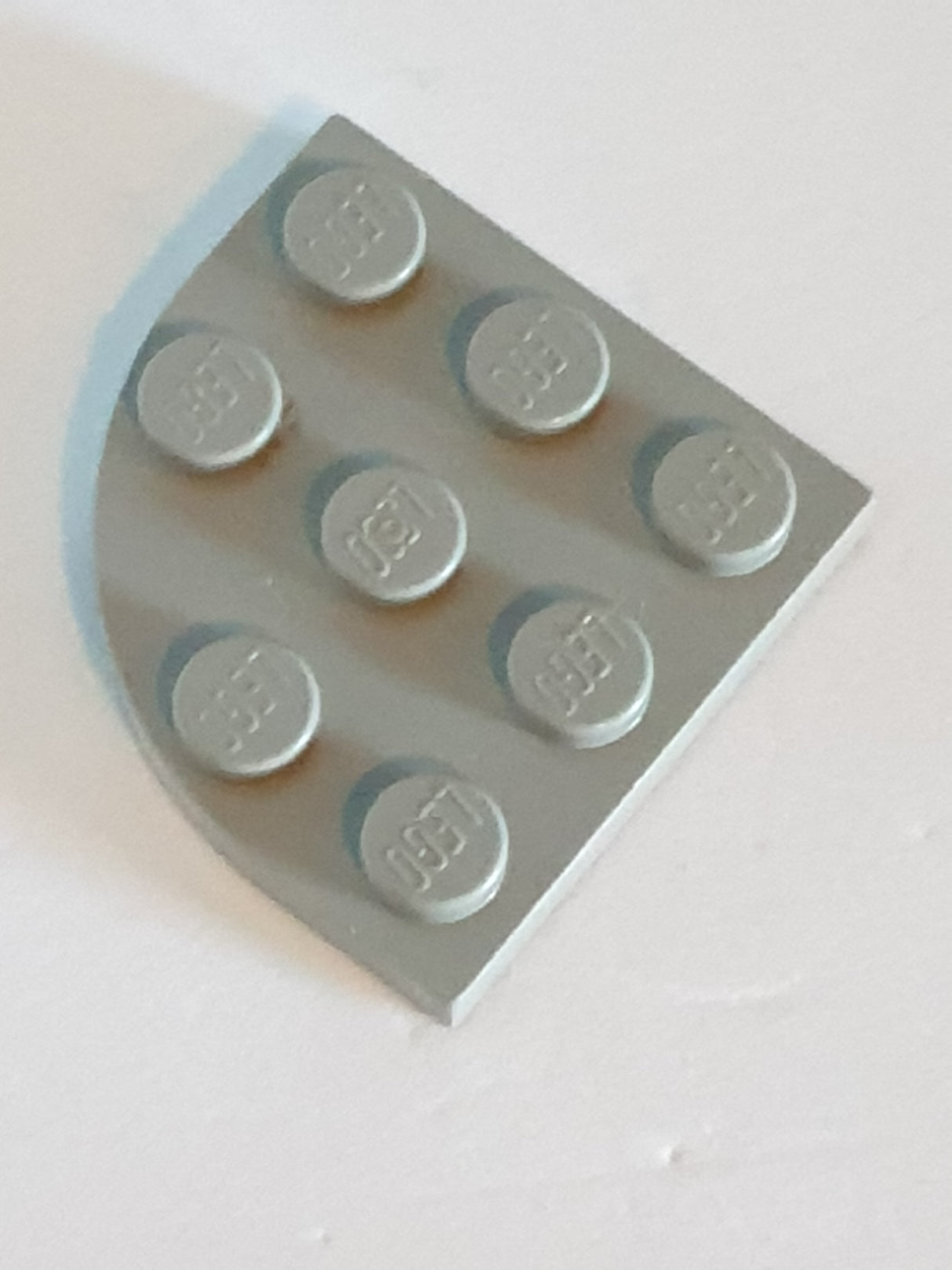 3x3 Kreis 1/4 Eckplatte / Rundplatte althellgrau light gray