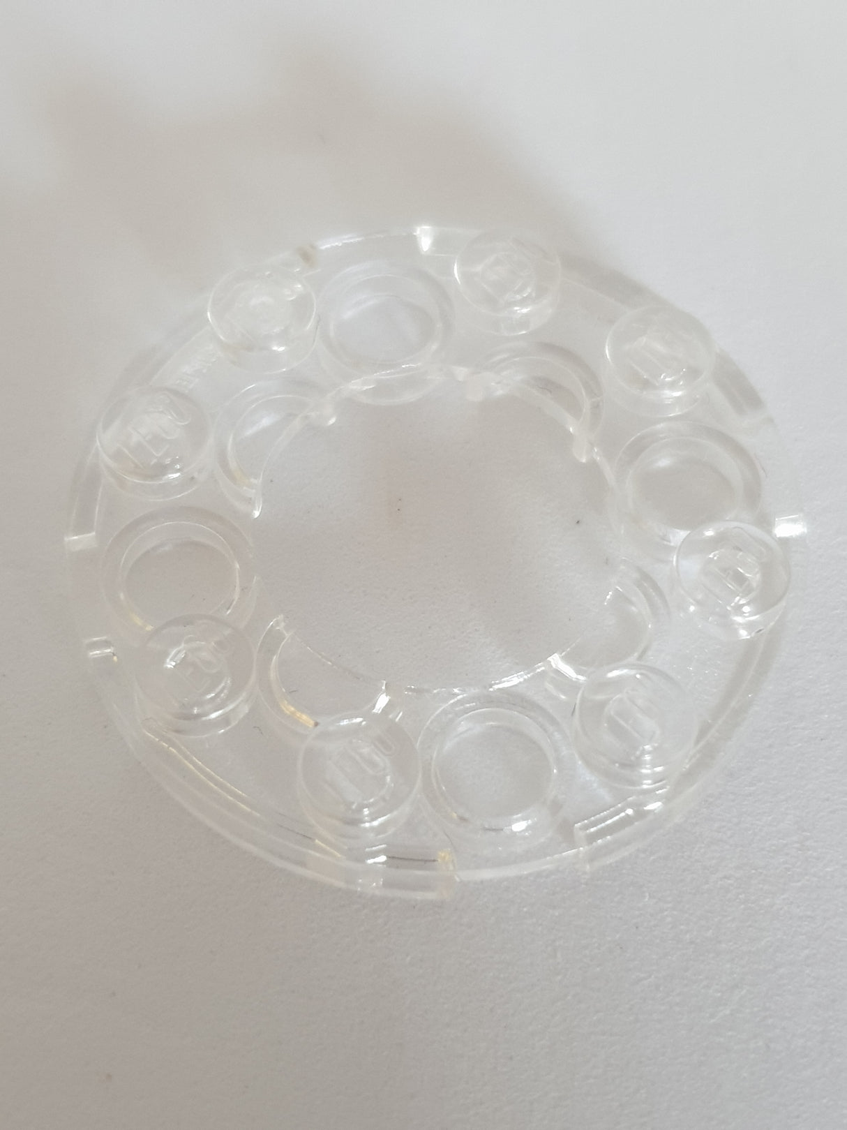 4x4 Rundplatte mit 2x2 Loch transparent weiß trans clear