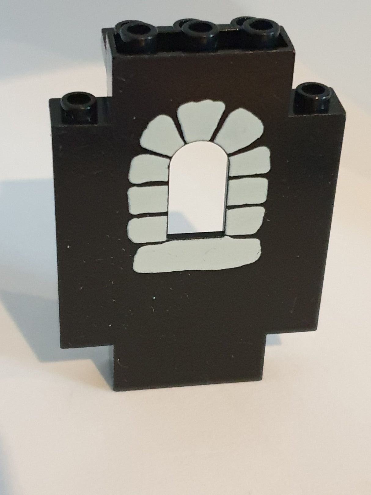 1x5x6 Burgteil Mauerteil mit Fenster bedruckt schwarz black