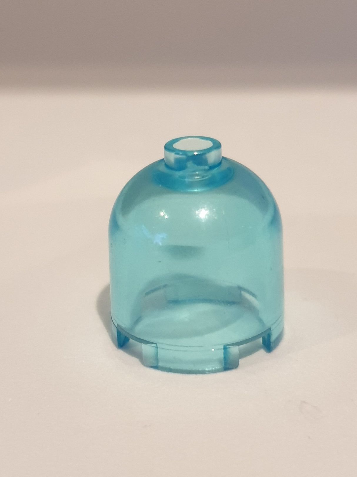 2x2x1 2/3 Rundstein Kuppel Oberteil hoch transparent azur hellblau