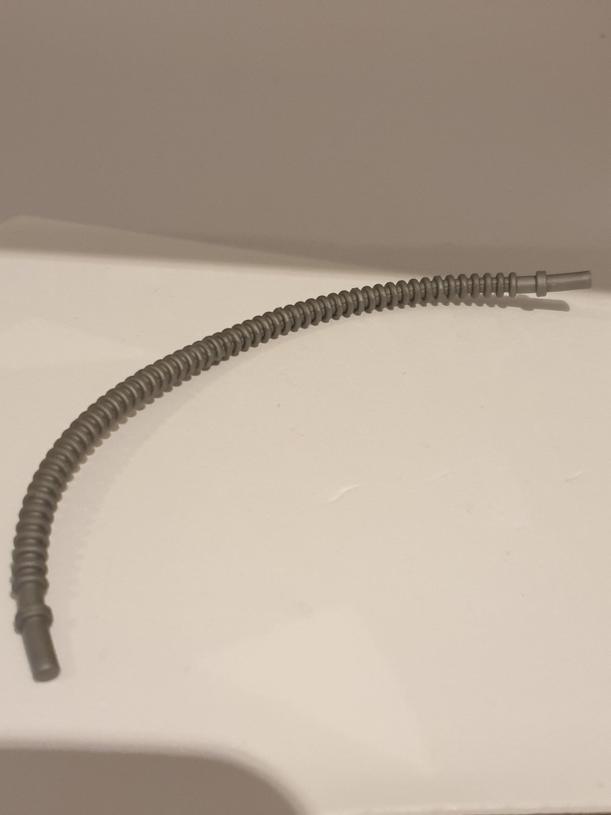 Schlauch Flexibel geriffelt 19L mit 8mm Enden, pearlsilber