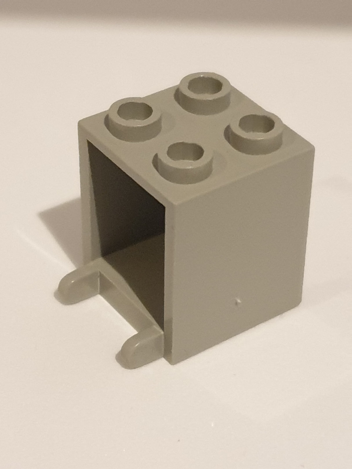 2x2x2 Behälter Briefkasten offene Noppen, althellgrau light gray