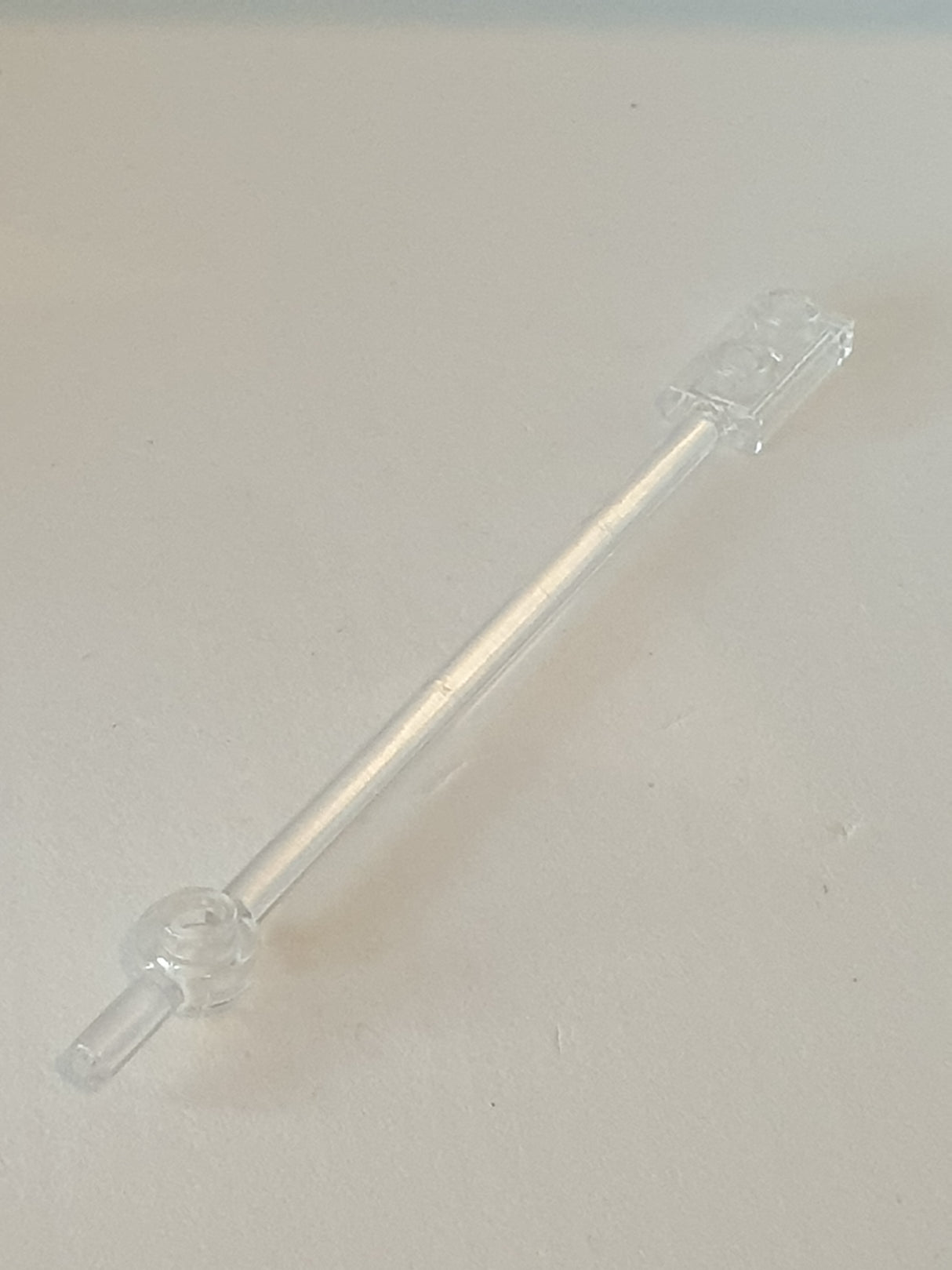 Stange 12L mit 1x2 Platte und 1x1 Rundplatte geschlossene Noppen transparent weiß trans clear