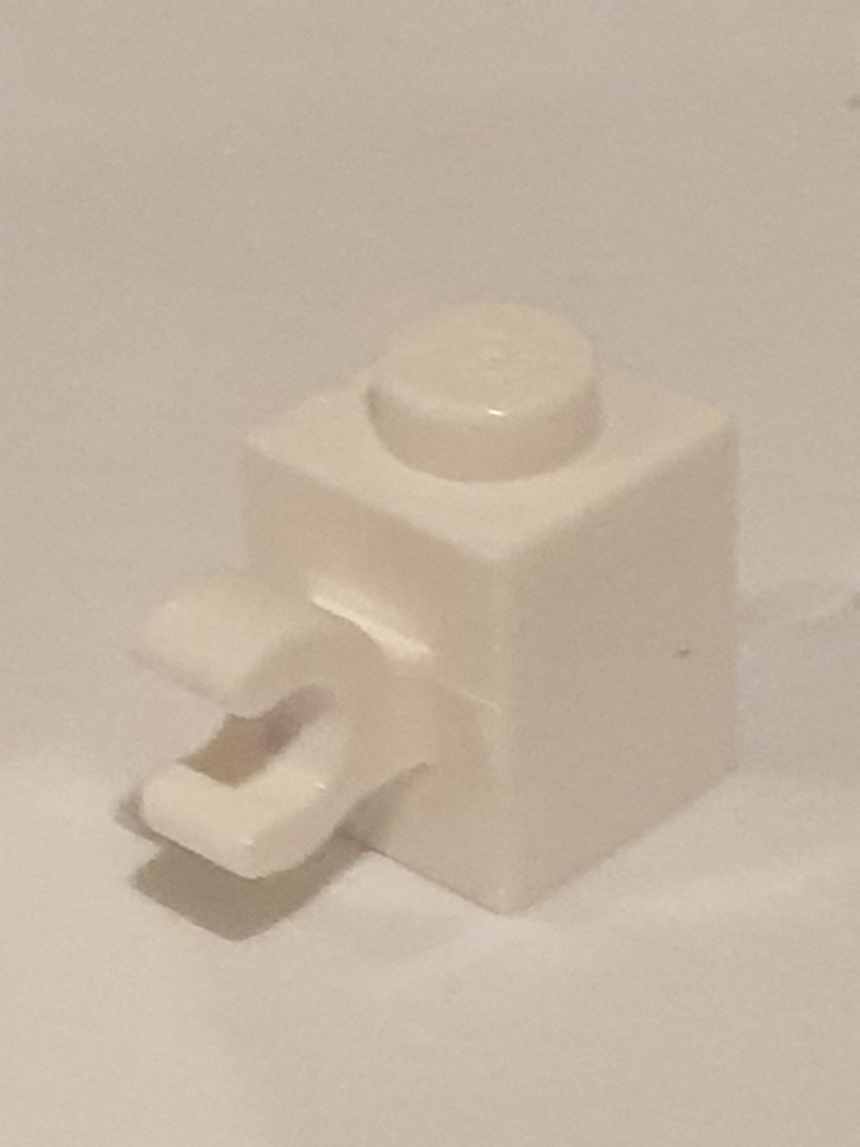 1x1 Stein mit Clip horizontal weiß white