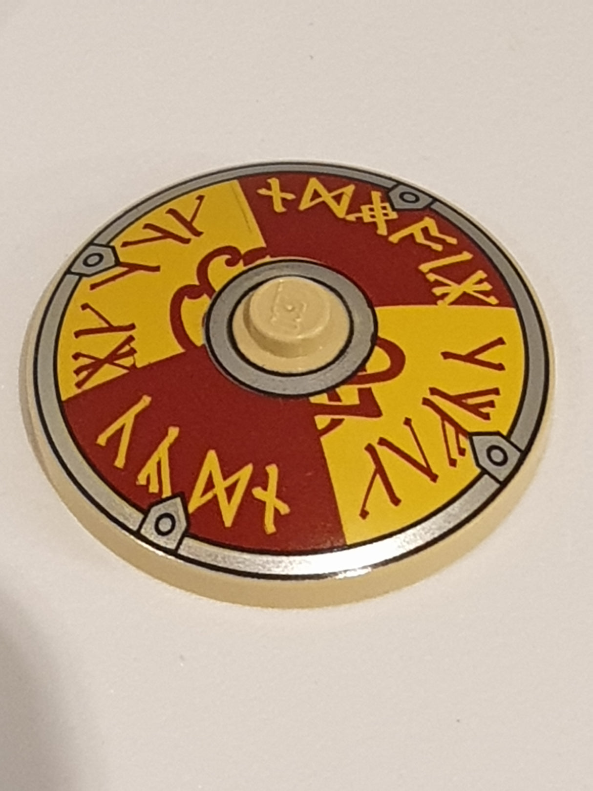 4x4 Satschüssel Ø32x6,4 bedruckt mit Vikinger Aufdruck Runen beige tan